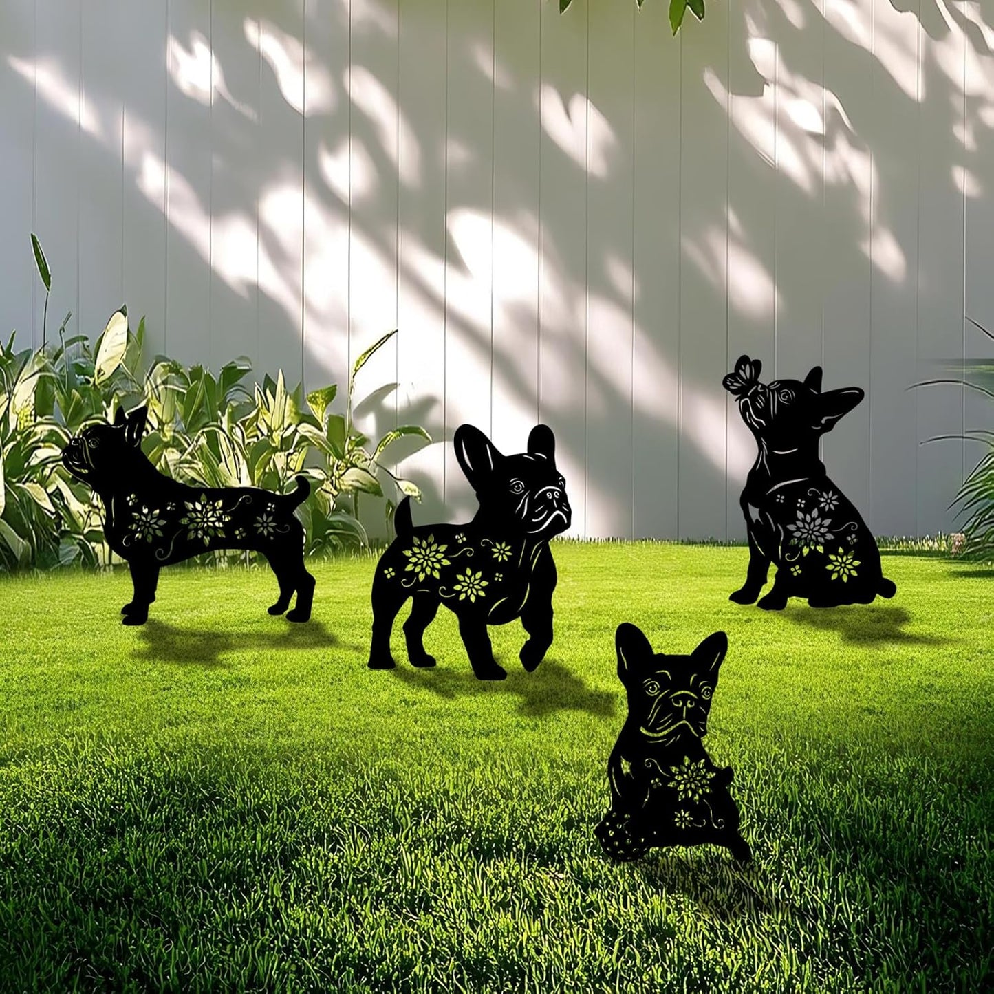 Bulldog Metal Garden Decorative Stakes for Outdoor Decor Lovers