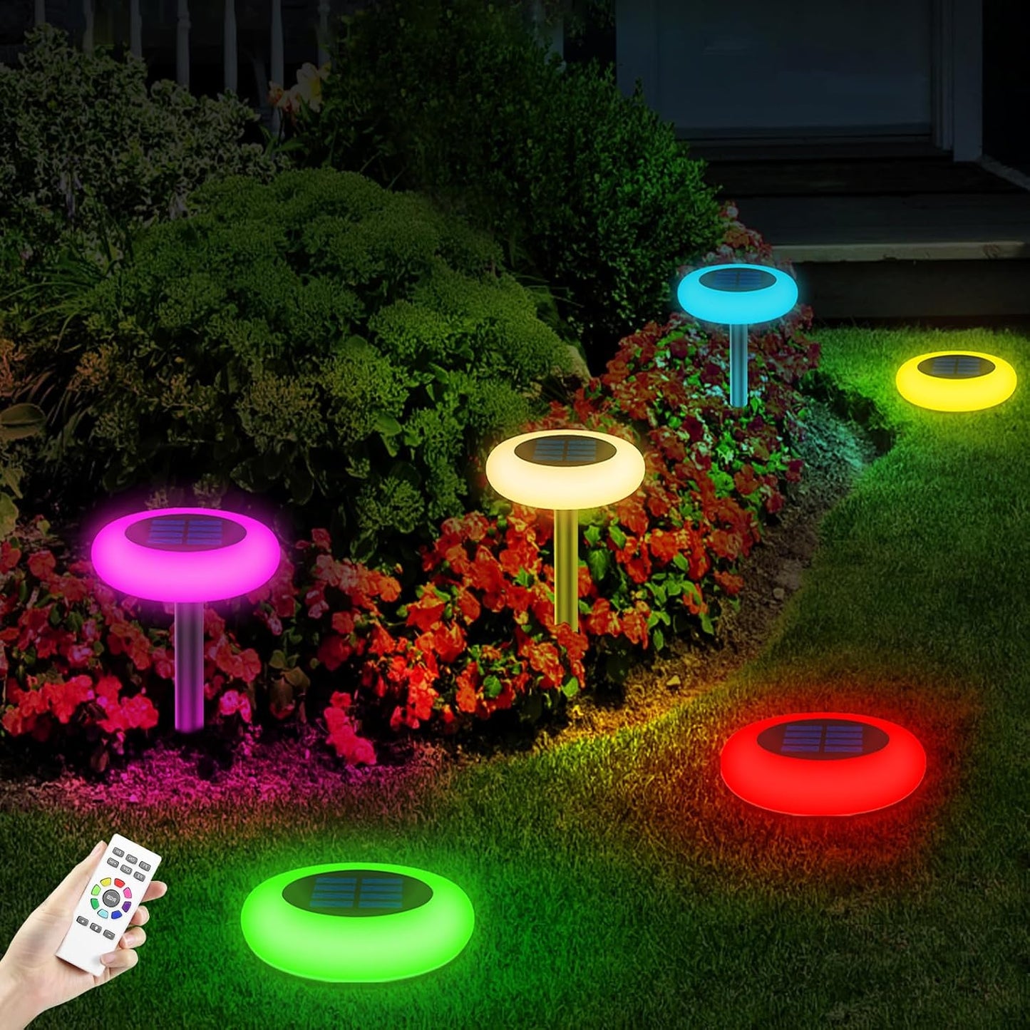 Colorful Solar Lights Outdoor for Pathway and Garden Decor