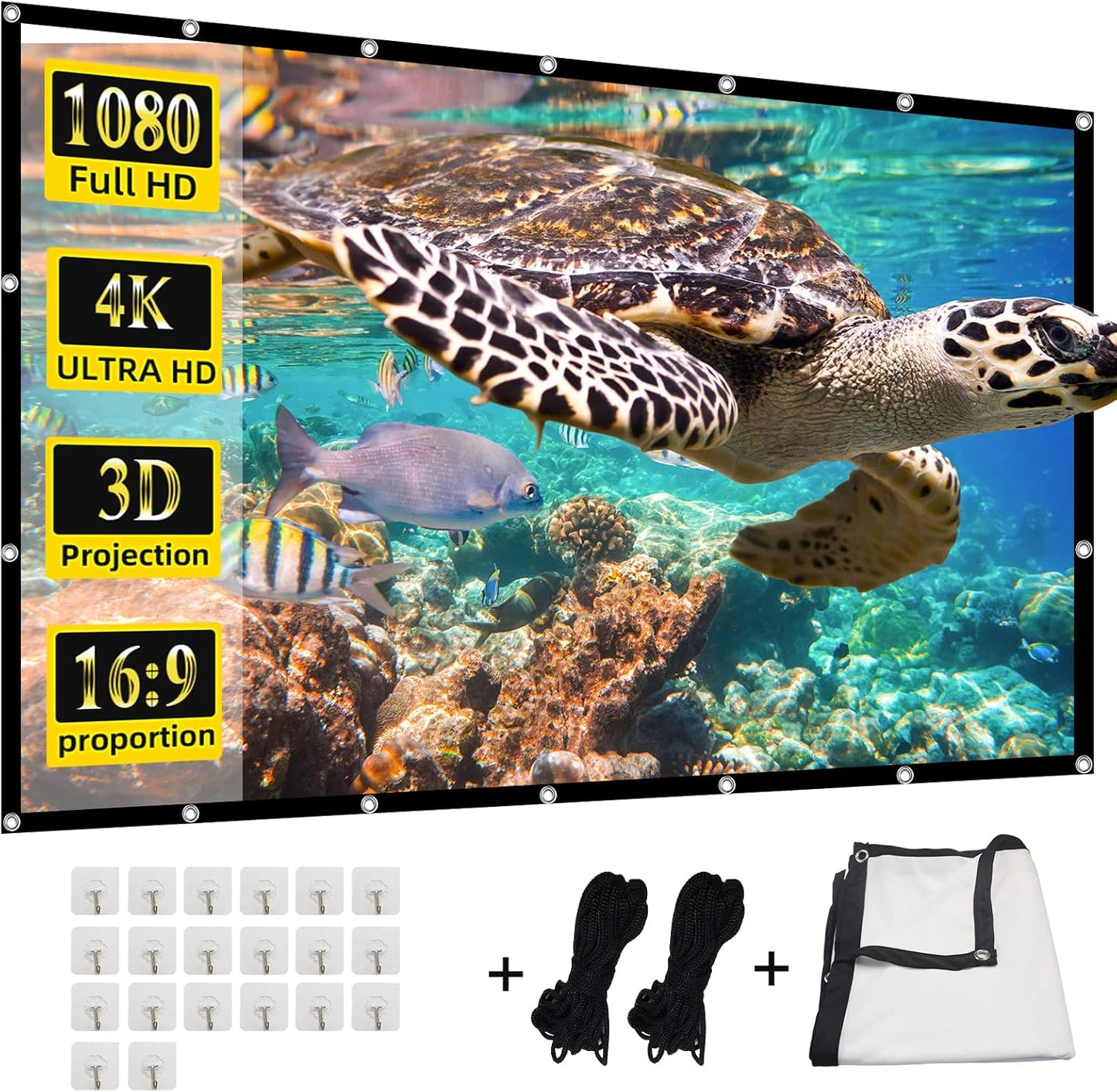 180 in Portable Projector Screen for Indoor and Outdoor Use