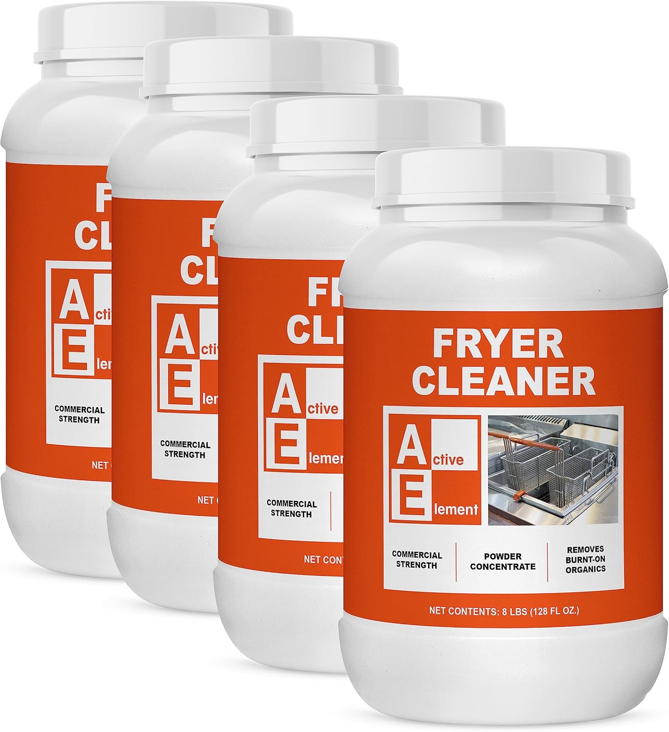 Powerful Fryer Cleaner for Commercial Use - 8 lbs Pack of 4