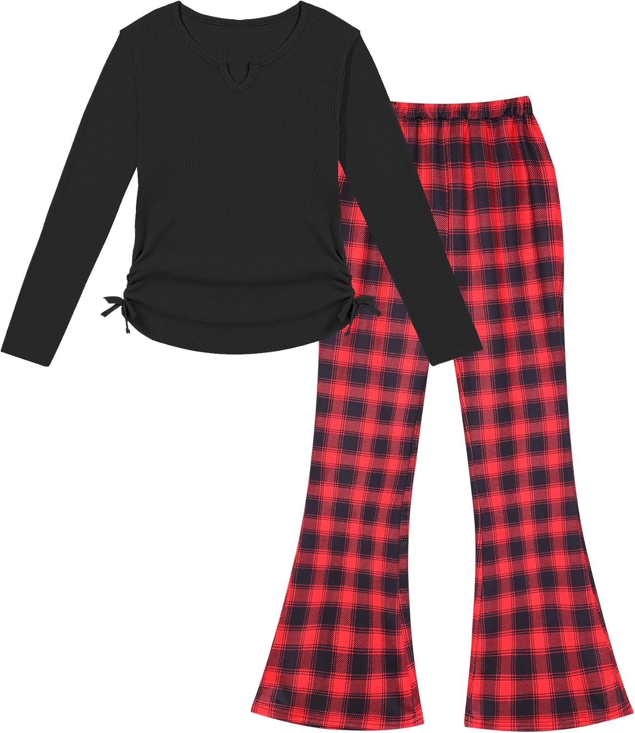 Crazyme Girls Clothes Long Sleeve T-Shirt and Bell Bottom Pants