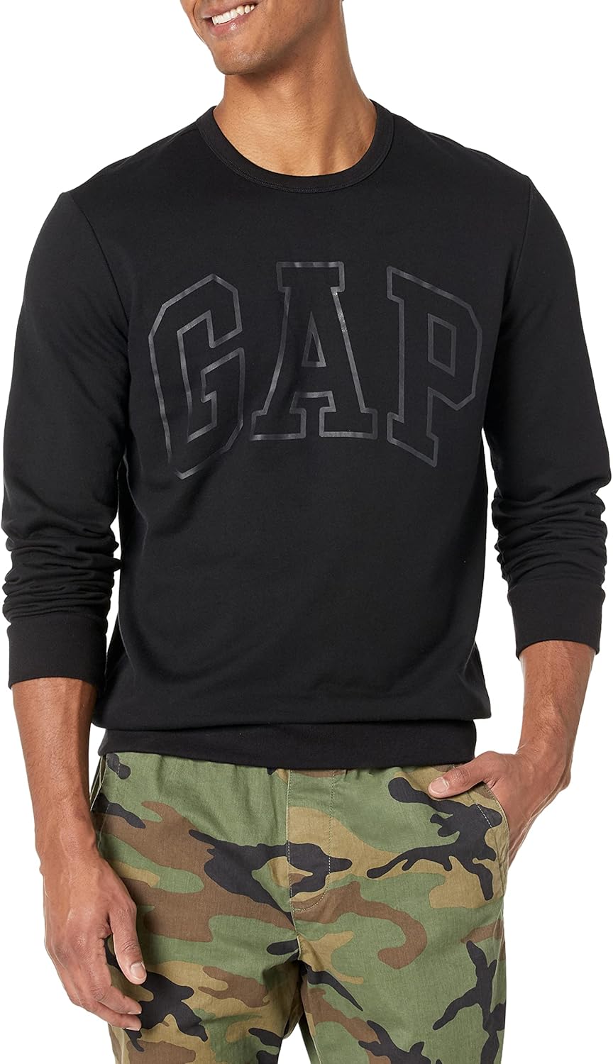 GAP Mens Logo Fleece Crew Sweatshirt for Ultimate Comfort