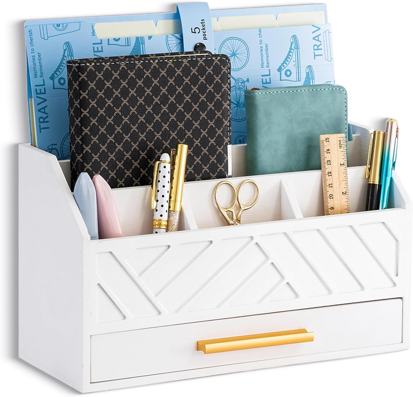 White Desk Organizer Set - Streamline Your Workspace