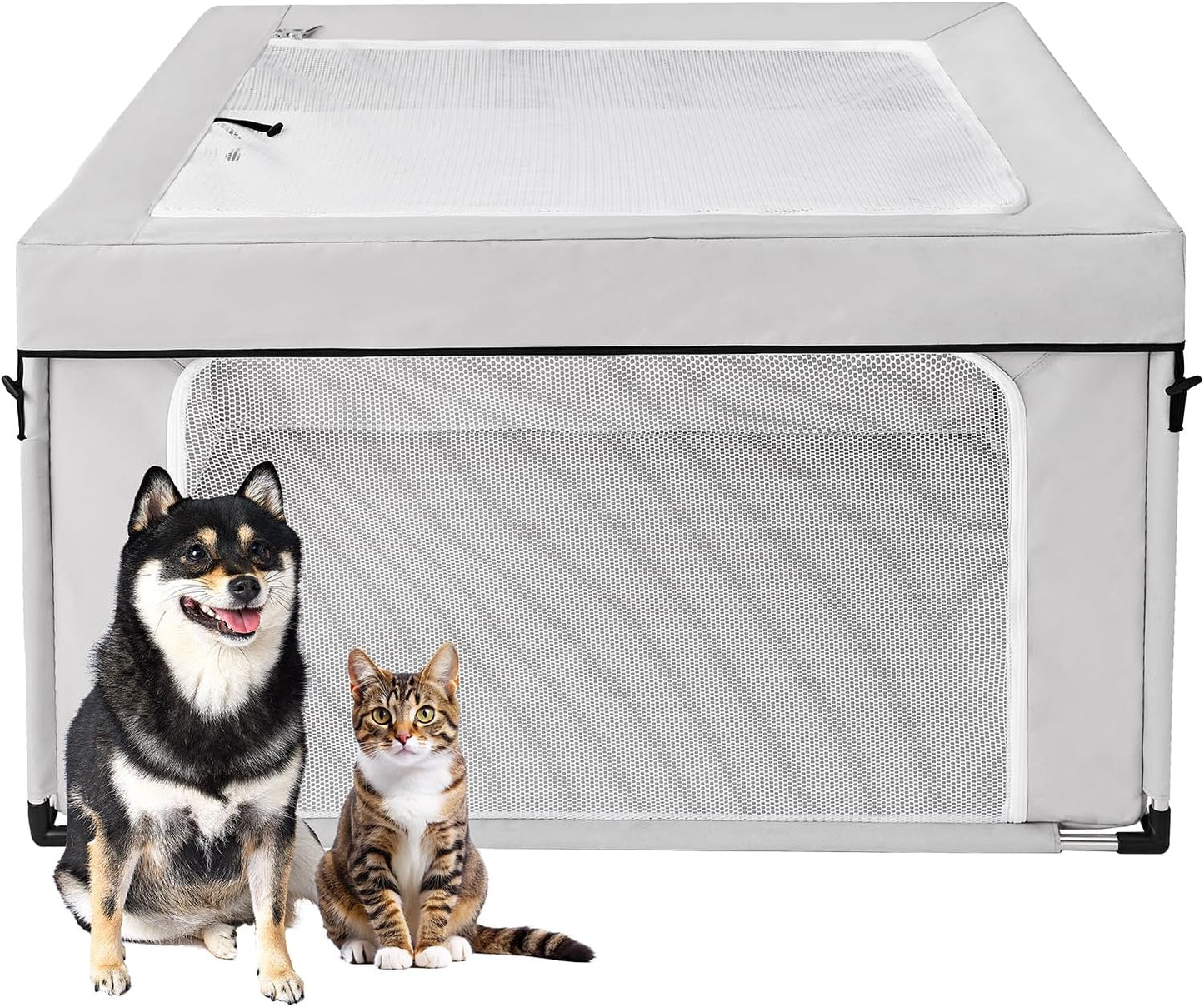 EHEYCIGA 42x42x26 Inches Puppy Playpen with Top Cover for Pets