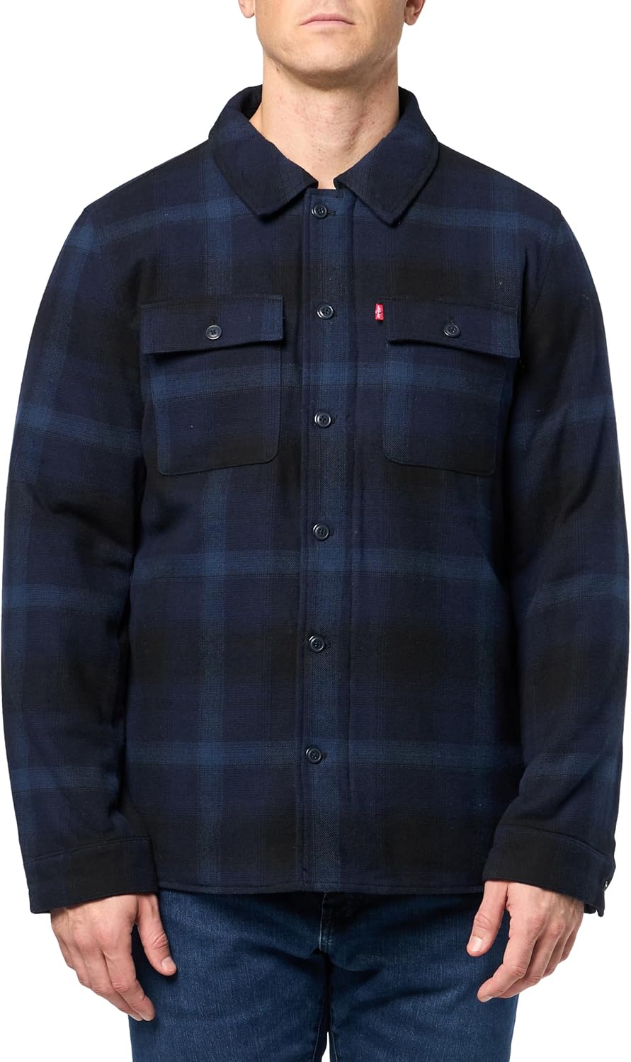 Levi's Plaid Sherpa Lined Hooded Shirt Jacket for Men