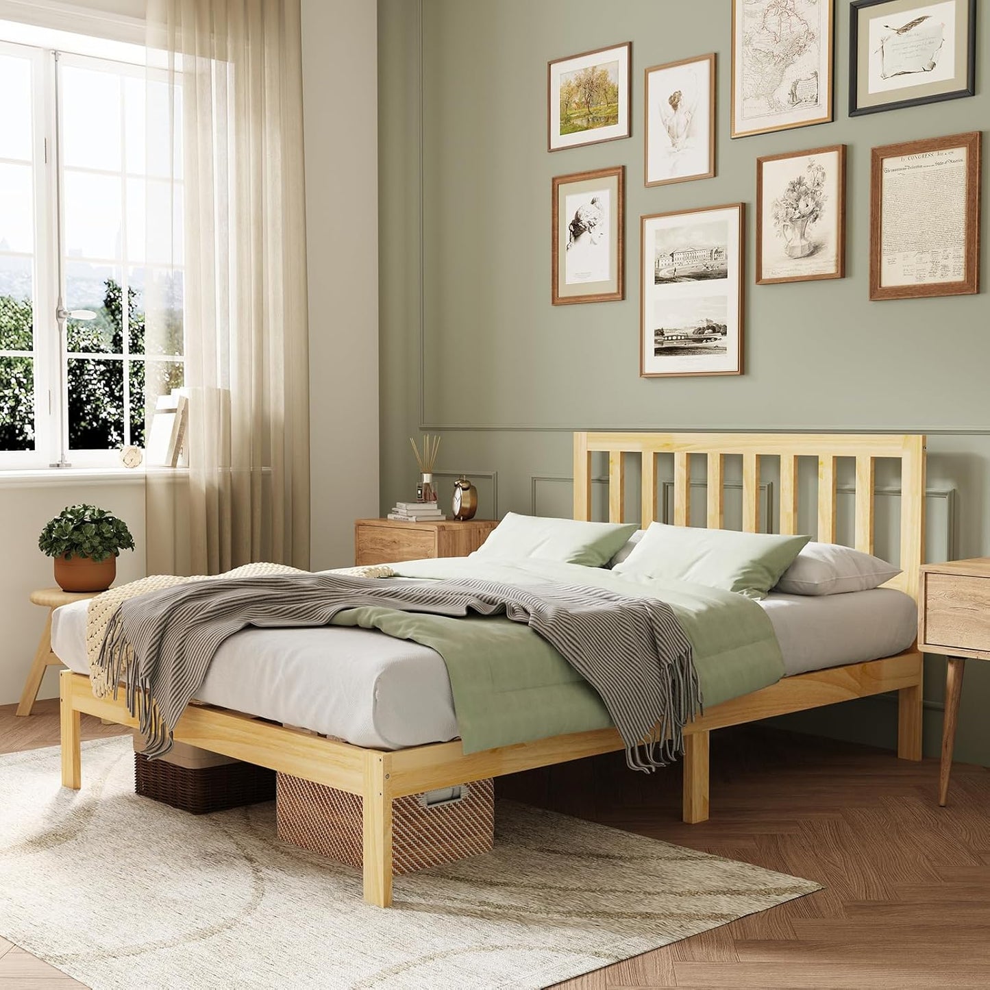 Novilla 12 Inch Queen Bed Frame with Classic Headboard Design