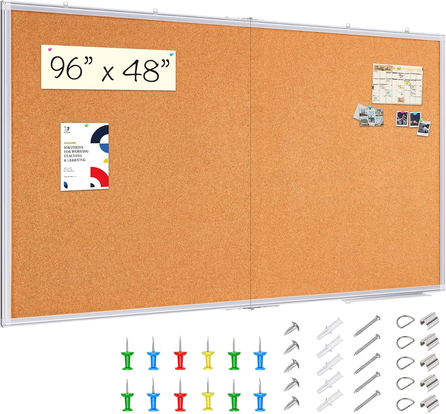 maxtek Large Cork Board 96 x 48 in for Home and Office Use