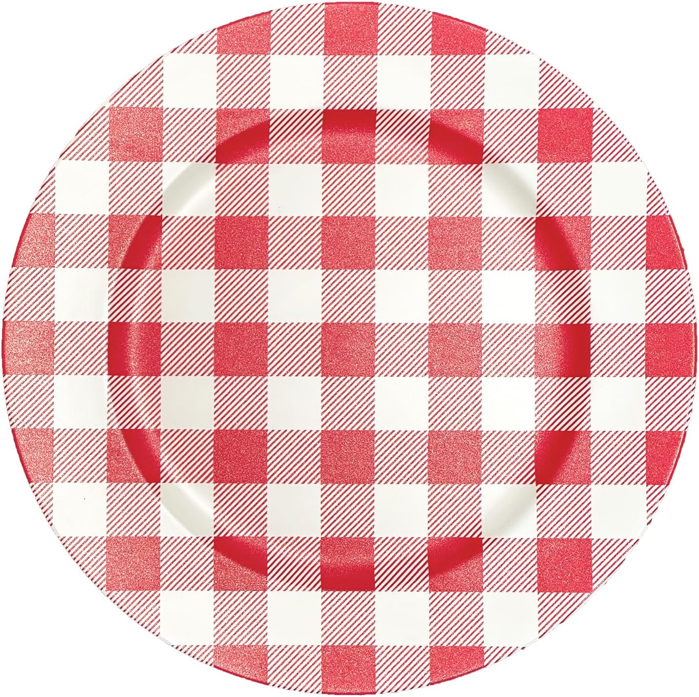 Henilosson Checkered Charger Plates Set - Festive Placemats for 6