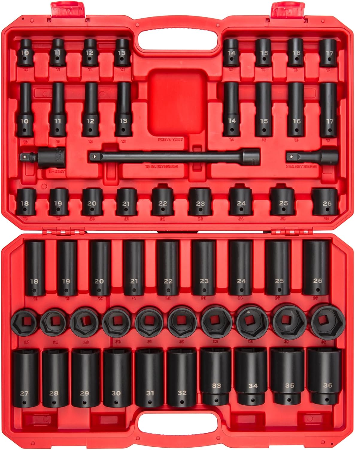 TEKTON 1/2 Inch Drive Impact Socket Set - 57-Piece Quality Tools