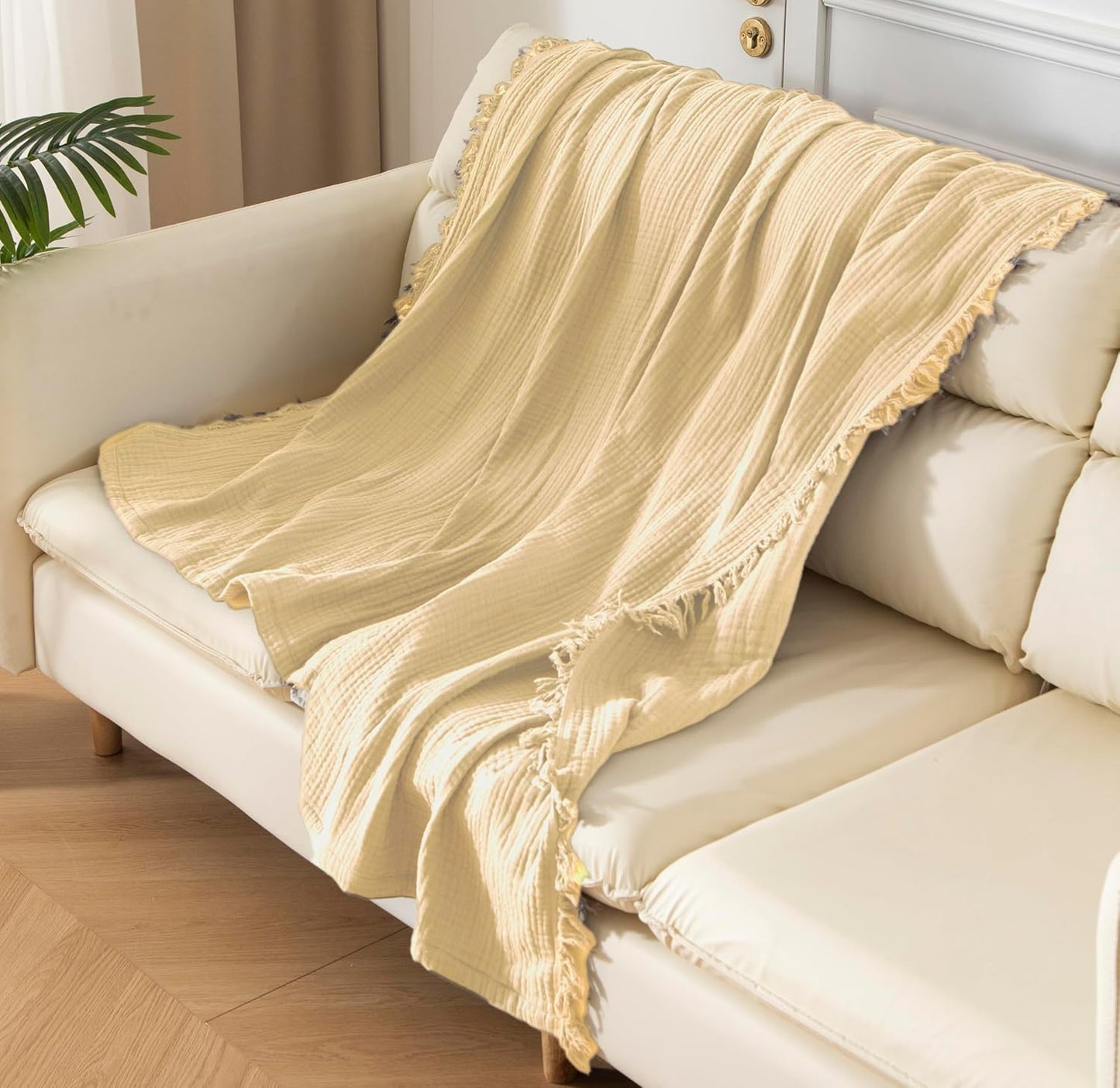KyraHome 100% Organic Muslin Blanket 50x60 for All Seasons