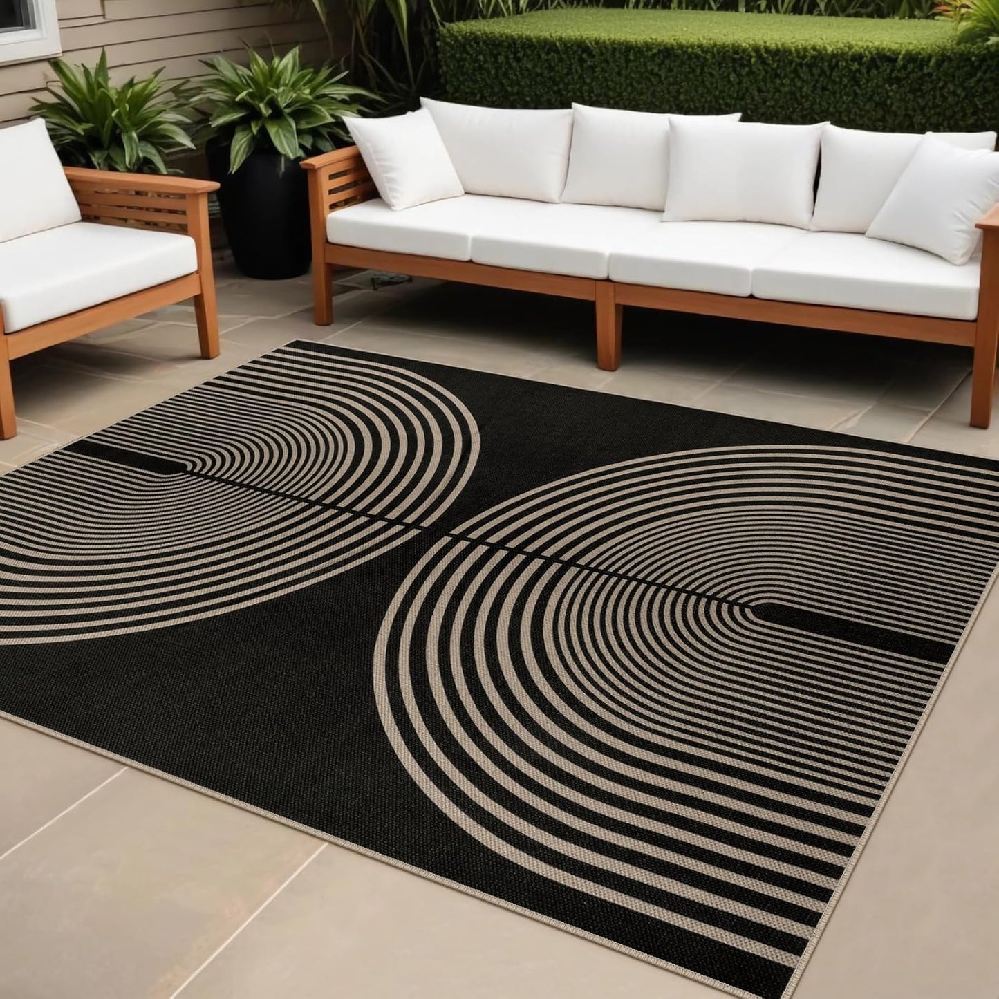 Easy Jute Indoor Outdoor 5x7 Area Rug for Modern Spaces