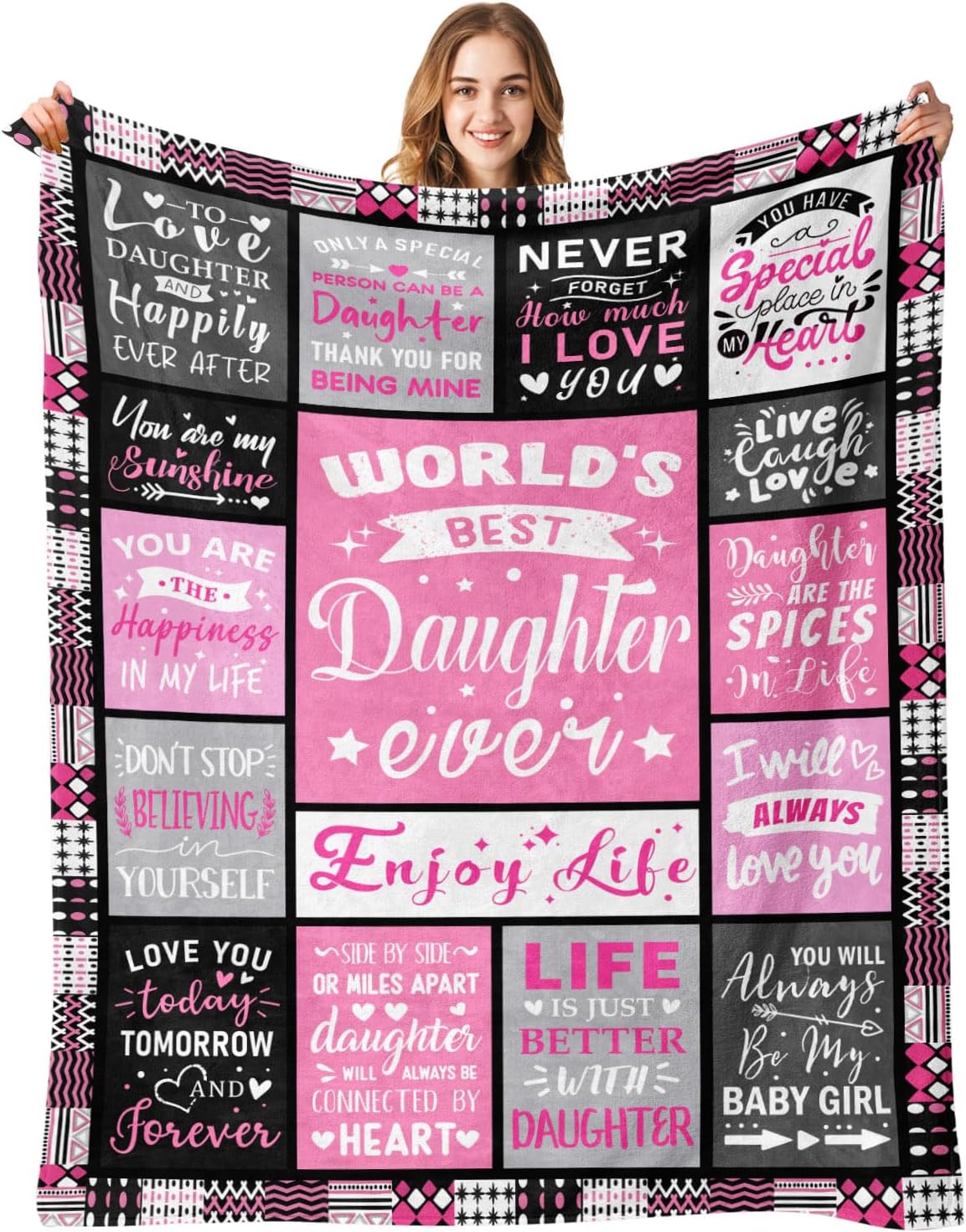 Daughter Birthday Gifts - Cozy Blanket for Daughters from Parents