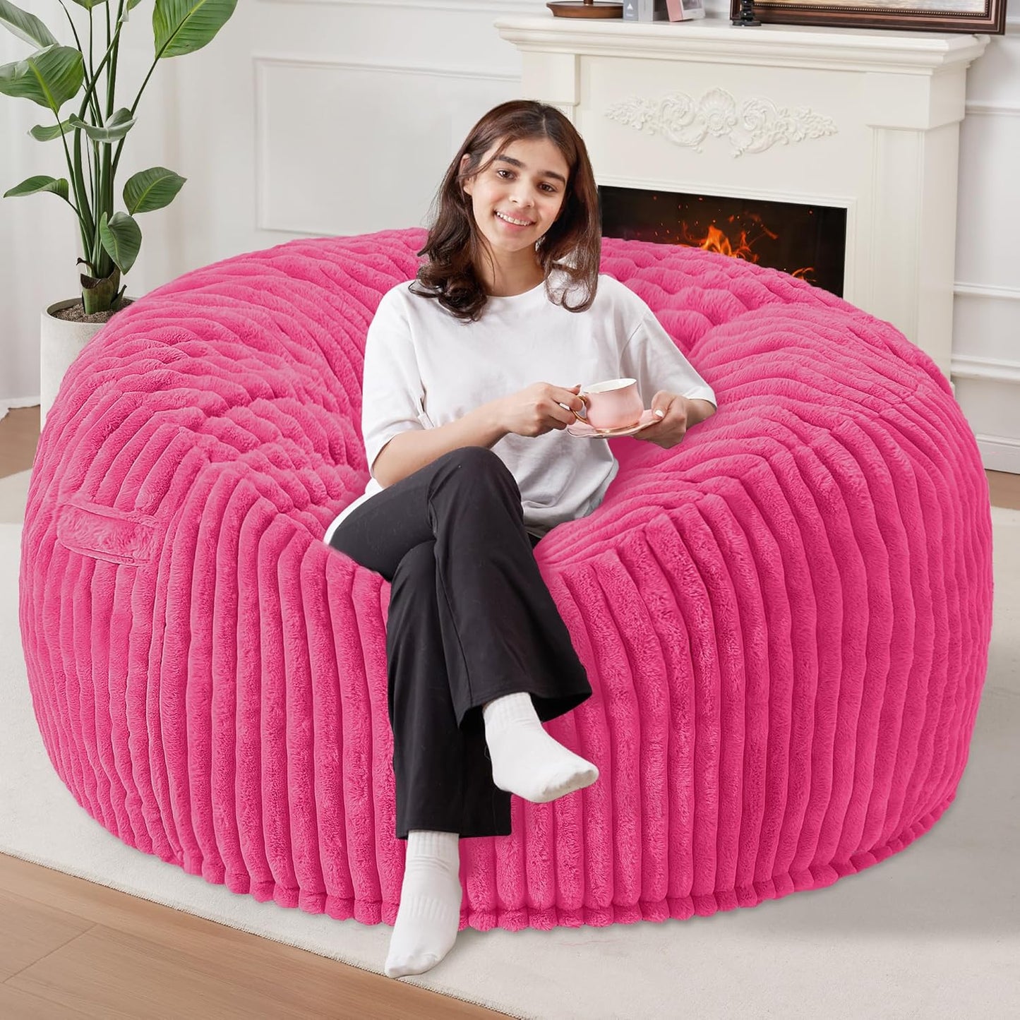 Homguava 5 FT Bean Bag Chair for Adults with Memory Foam Comfort