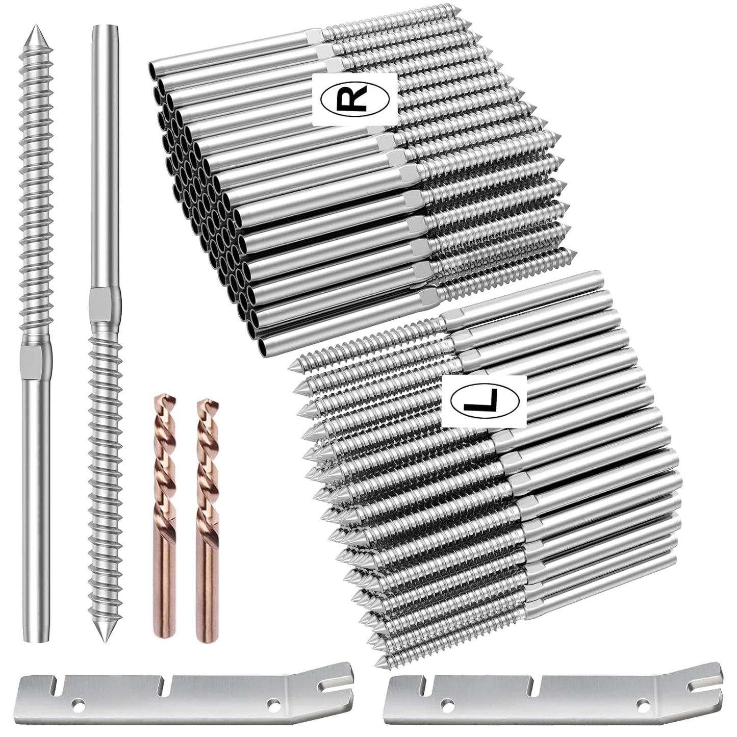 BLIKA 120 Pack T316 Stainless Steel Swage Lag Screws for Decks