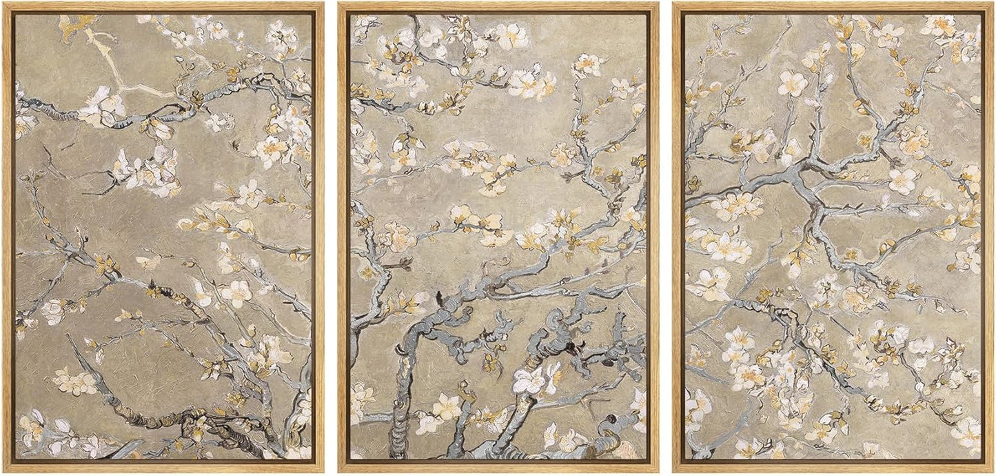 MUDECOR Framed Canvas Print Wall Art for Vintage Floral Decor