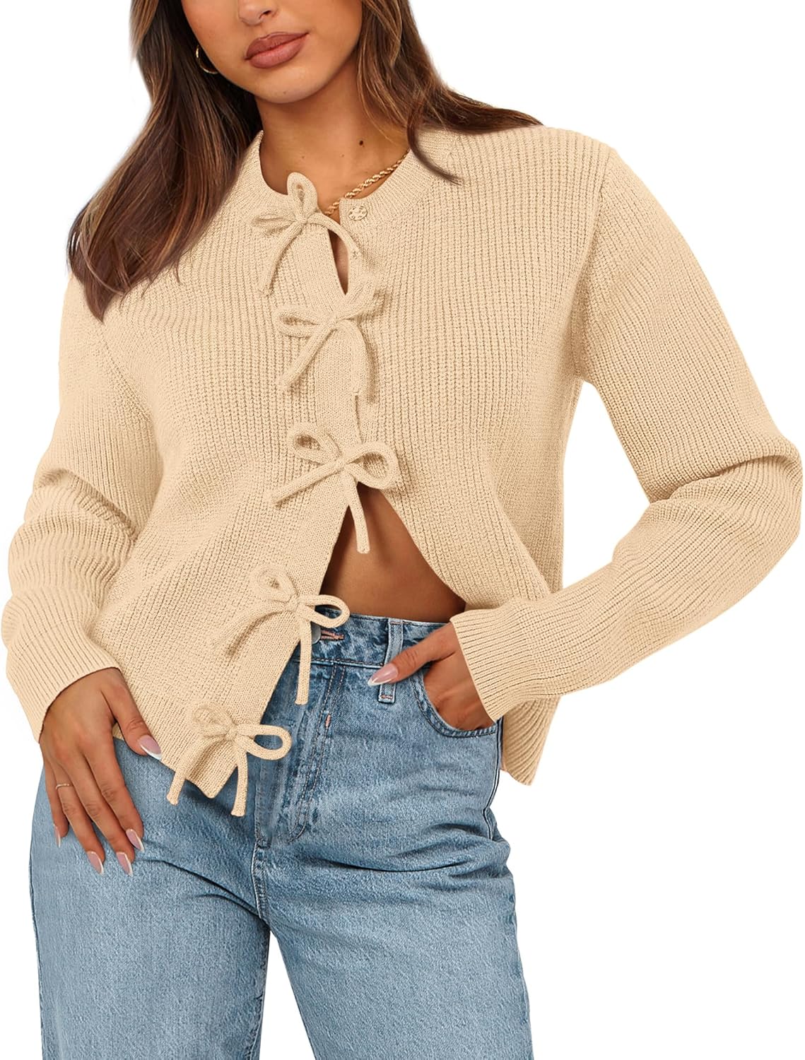 Trendy Bow Cardigan Sweaters for Women in Fall Winter 2025