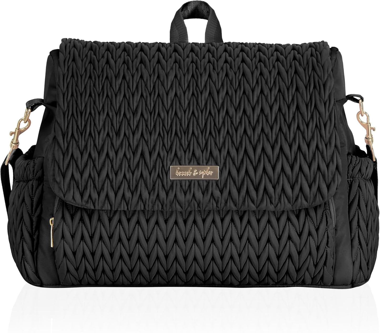 Hannah & Sophia Belle Convertible Baby Diaper Backpack in Black