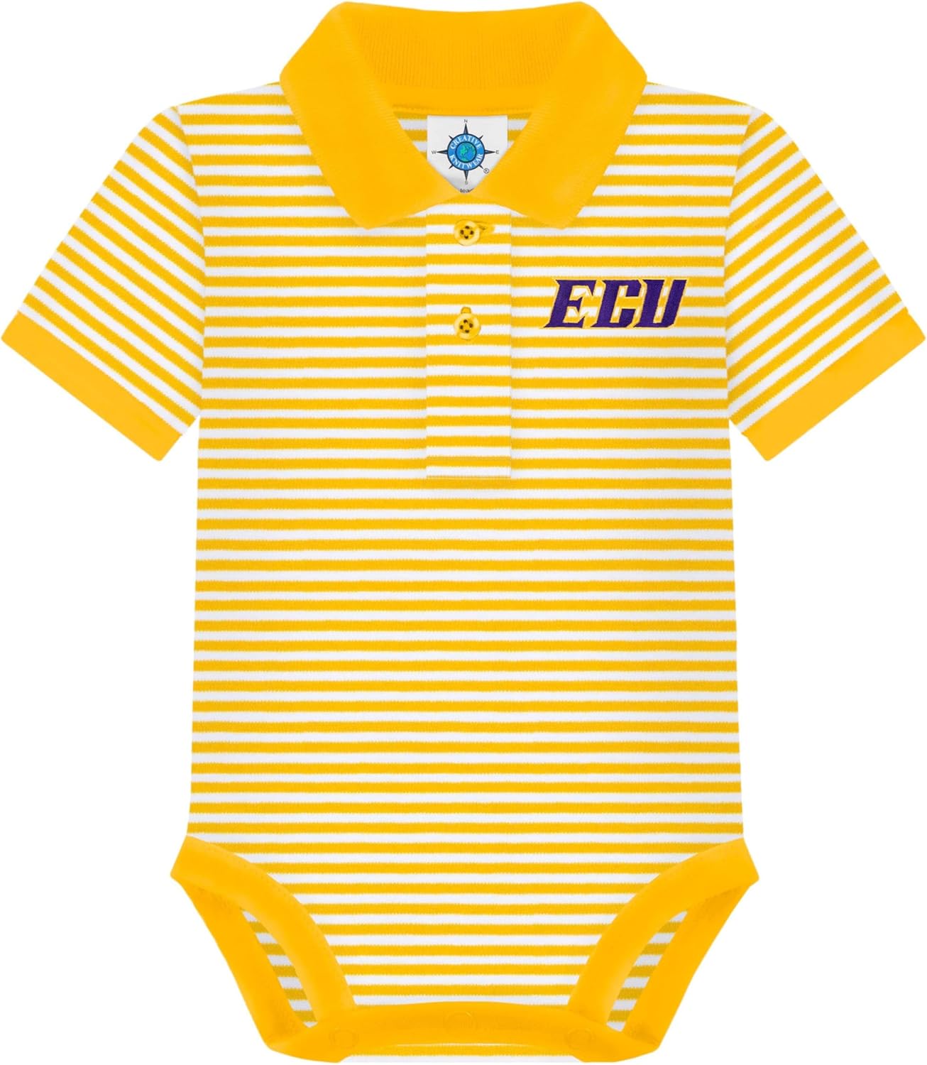 Creative Knitwear College Baby Striped Polo Bodysuit for Infants