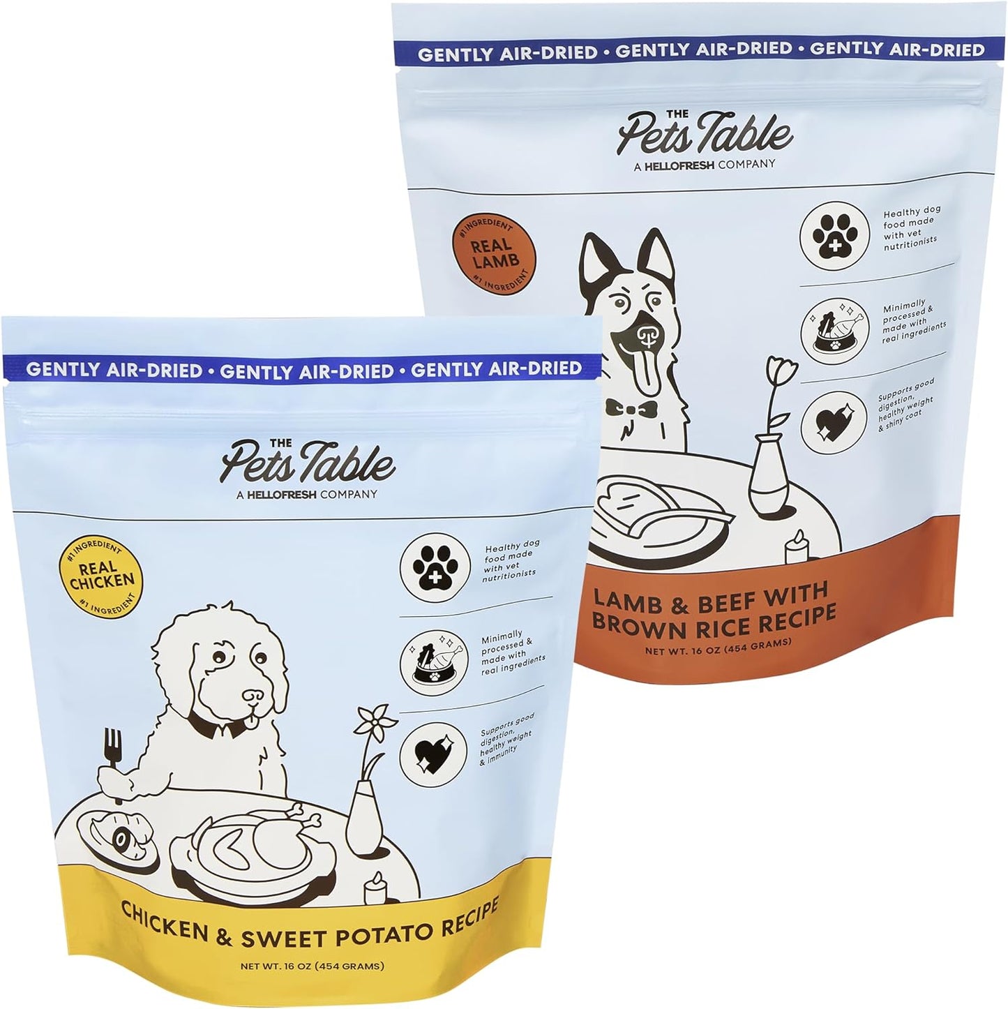 Nutritious Air Dried Dog Food Pack with Chicken and Lamb Flavors