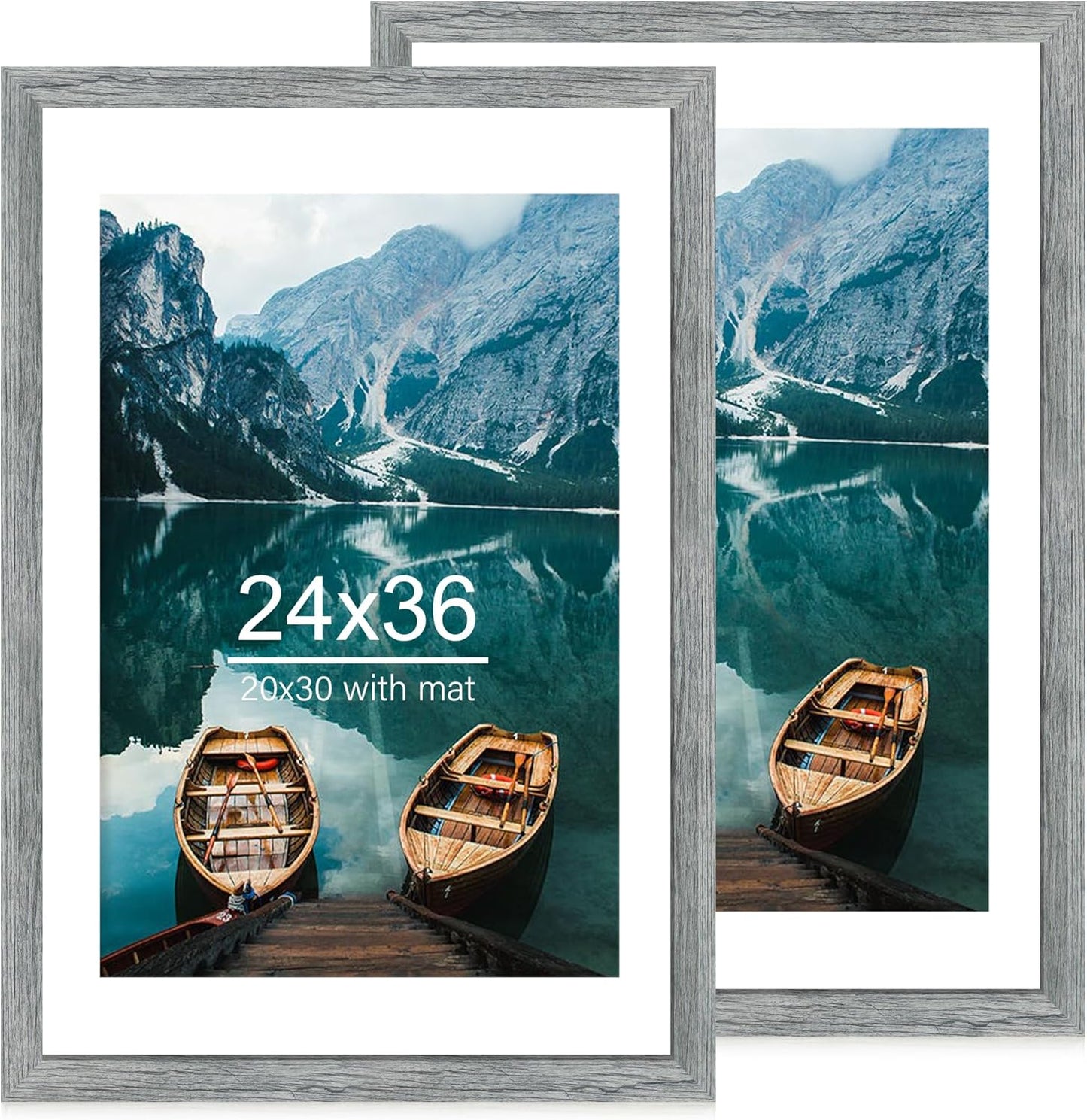 Rustic Grey Wood 24x36 Poster Frame Set of 2 for Versatile Display