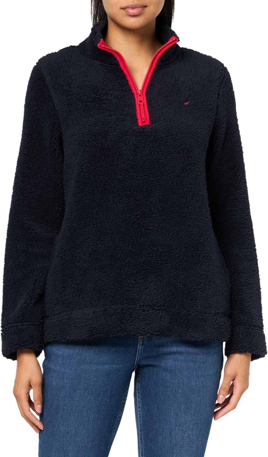 Nautica Cozy Fleece Sweater - Warm Mockneck Style