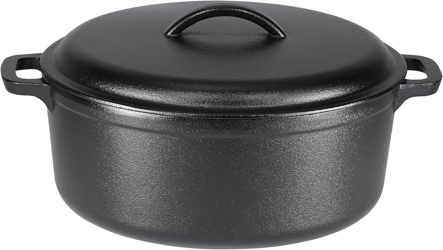 Pre-Seasoned Cast Iron Dutch Oven Pot with Lid and Handles
