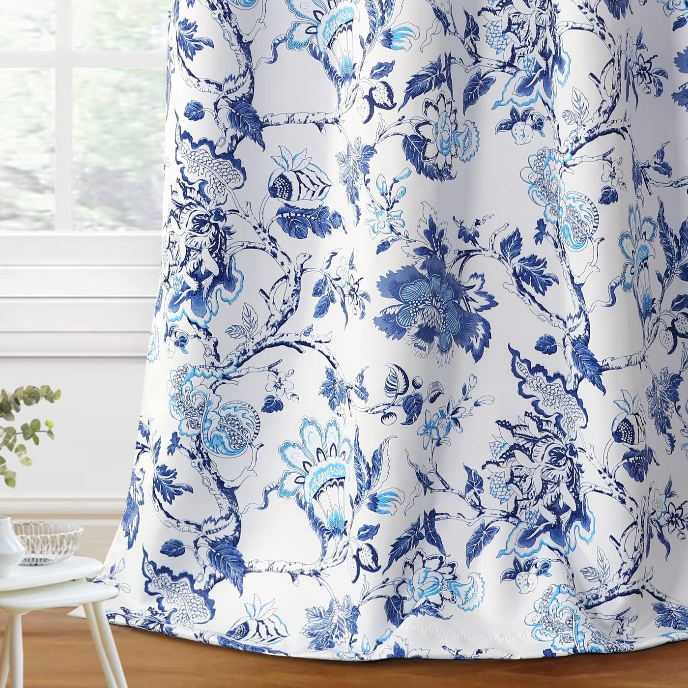 H.VERSAILTEX Blackout Curtains 84 Inch Length Floral Print Set