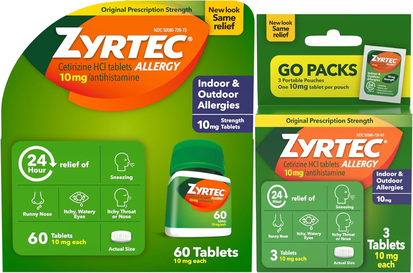 Zyrtec 24 Hour Allergy Relief Tablets for Fast Symptom Control