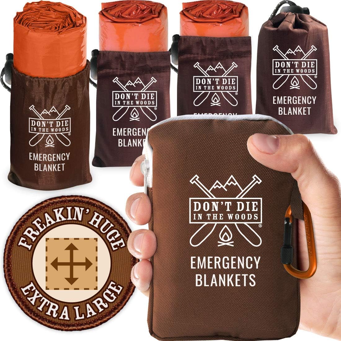 4-Pack Huge Emergency Blankets - Stay Safe Anywhere!