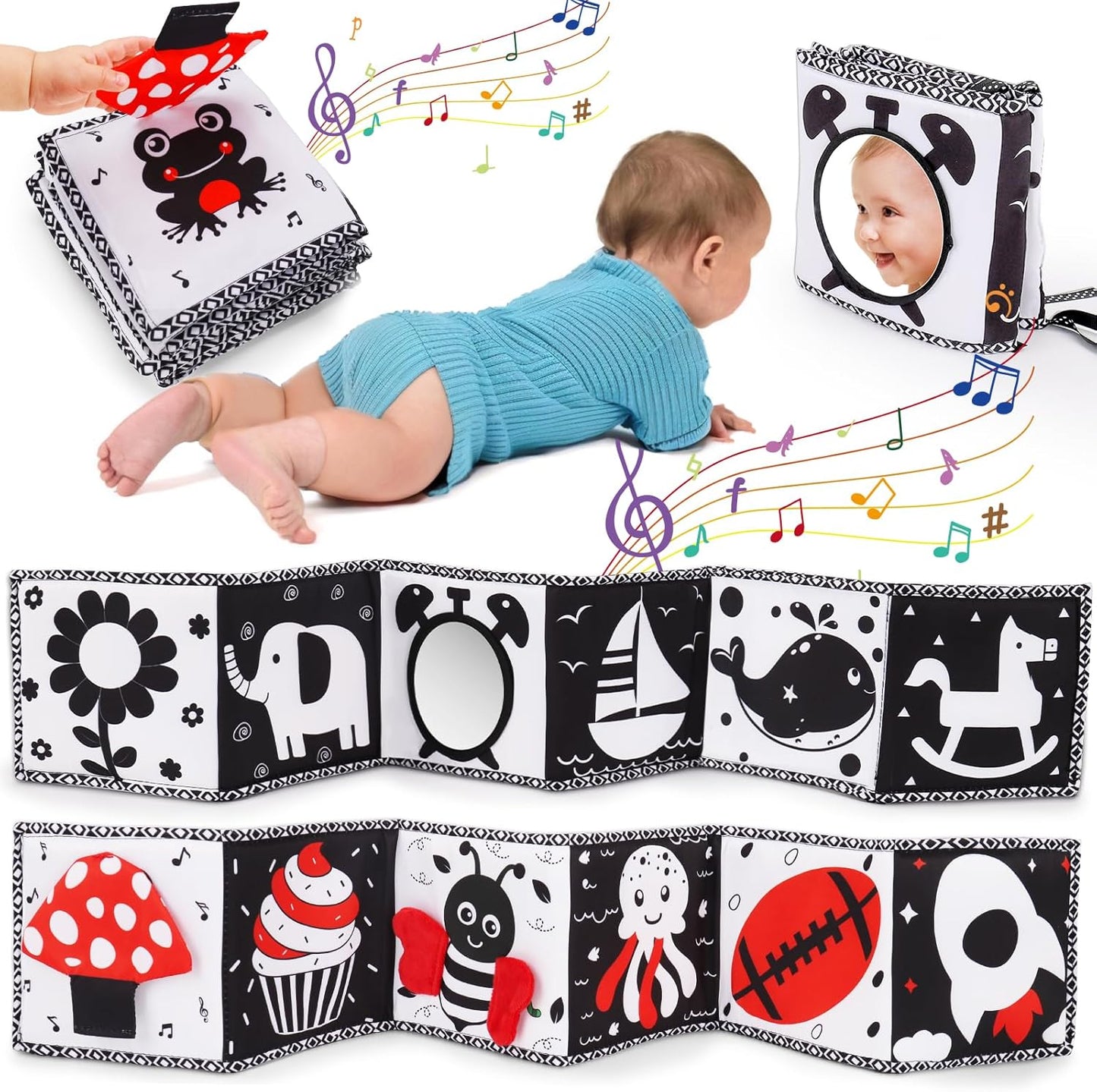 High Contrast Sensory Soft Book by Thremhoo