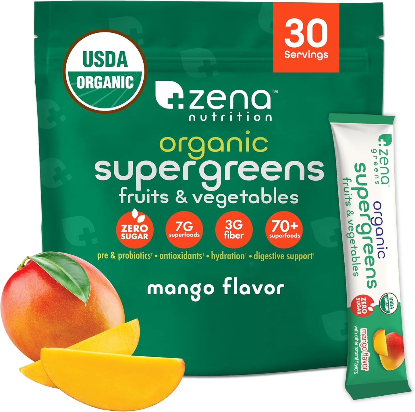 Organic Super Greens Powder with 70+ Superfoods for Wellness