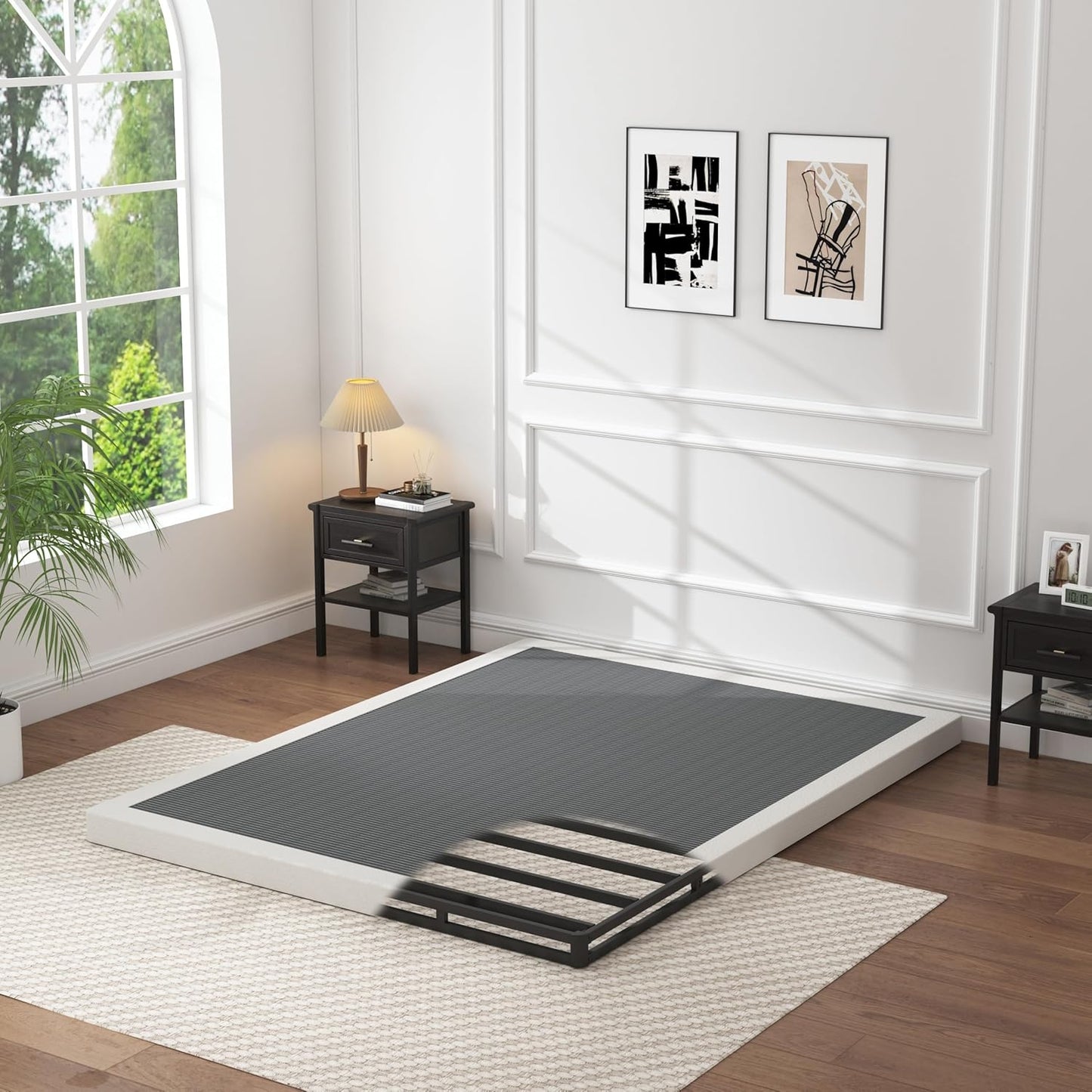 Low Profile Box Spring Queen - 3 Inch Heavy Duty Bed Base
