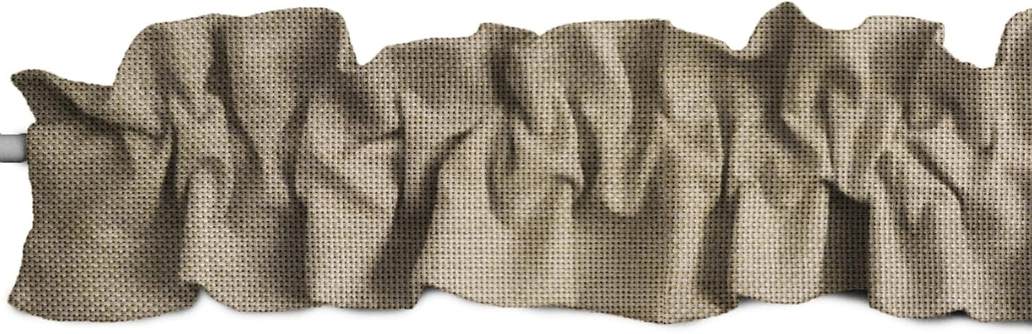 Faux Burlap Sleeve Topper Window Valance for Home Decor