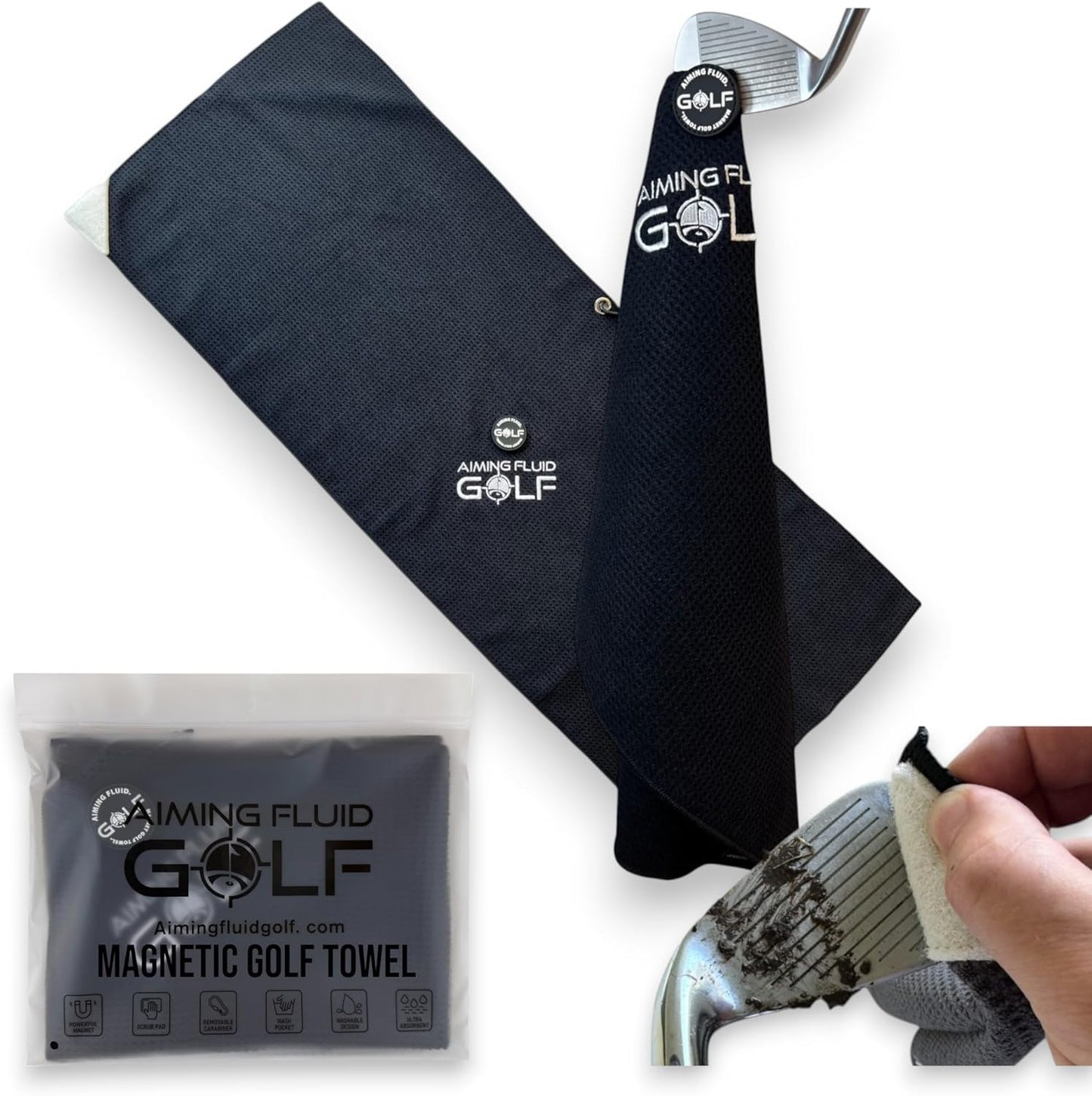 Magnetic Golf Towel with Strong Magnet for Carts & Clubs