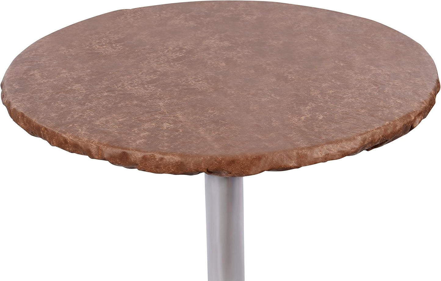 Heavy Duty Vinyl Round Fitted Tablecloth for Indoor and Outdoor