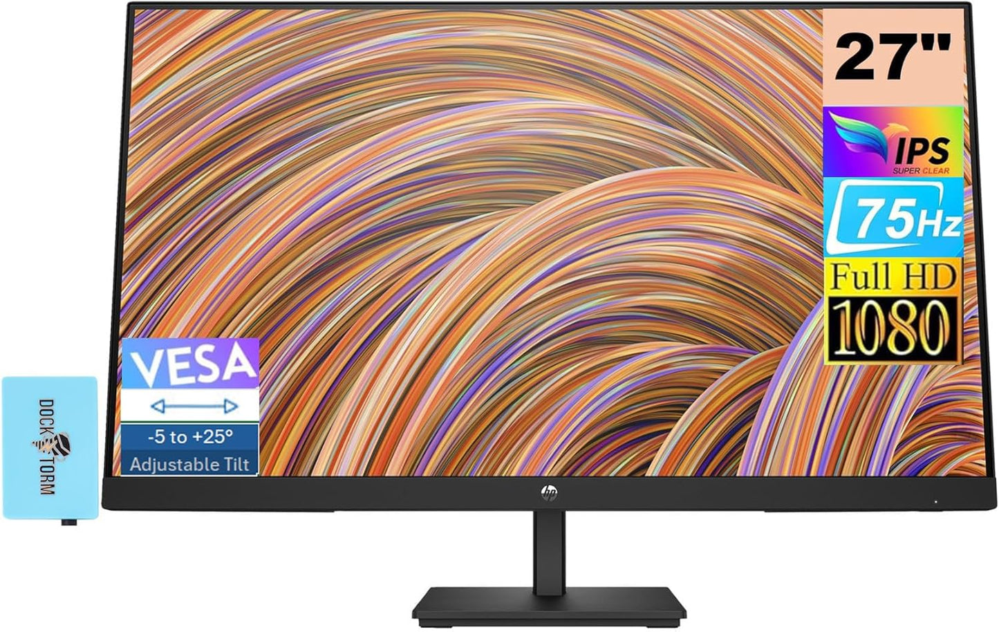 HP 27 FHD Monitor Bundle - 75Hz Refresh Rate, Multi-Connectivity, Anti-Glare - Boost Productivity!