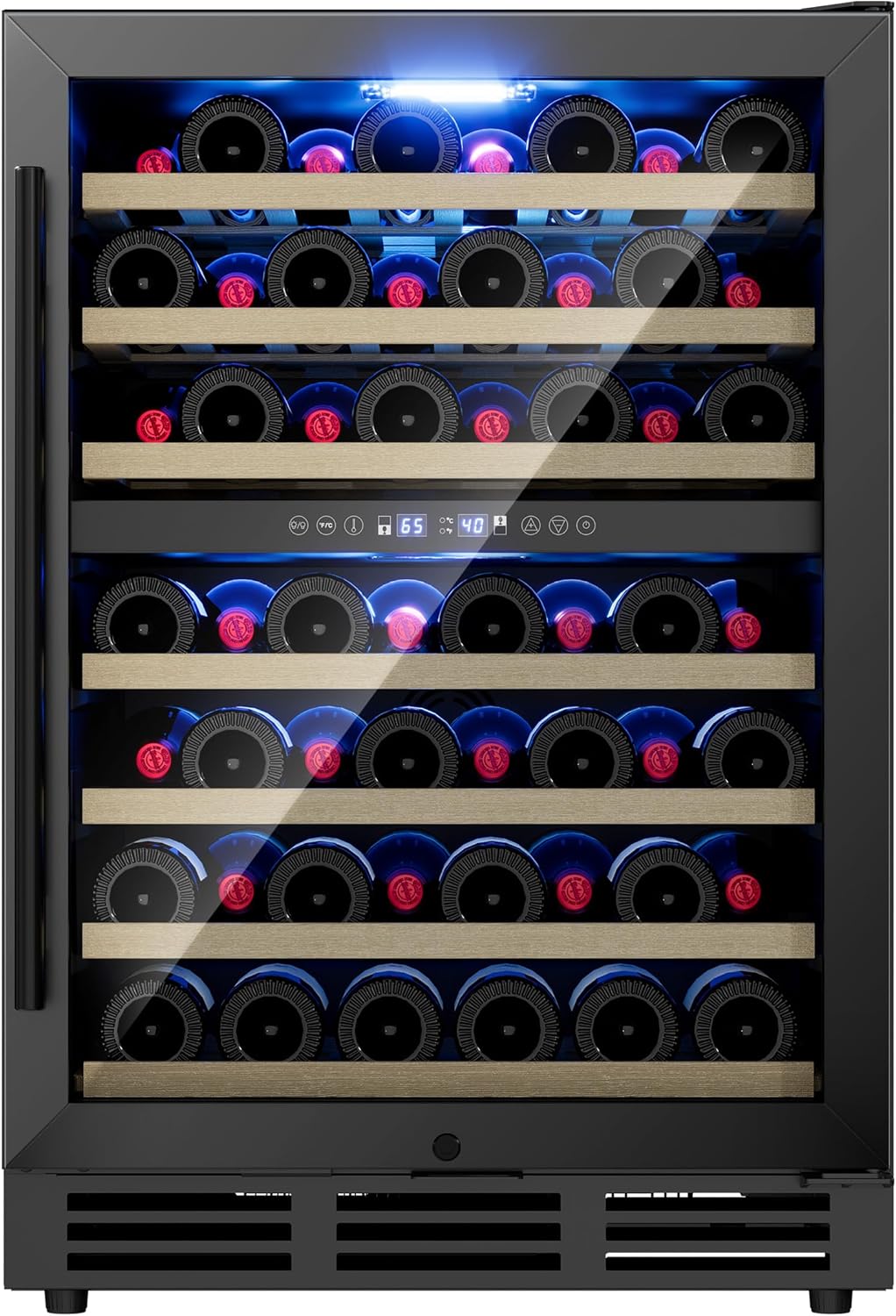 ICEVIVAL 24 Inch Dual Zone Wine Refrigerator for 54 Bottles