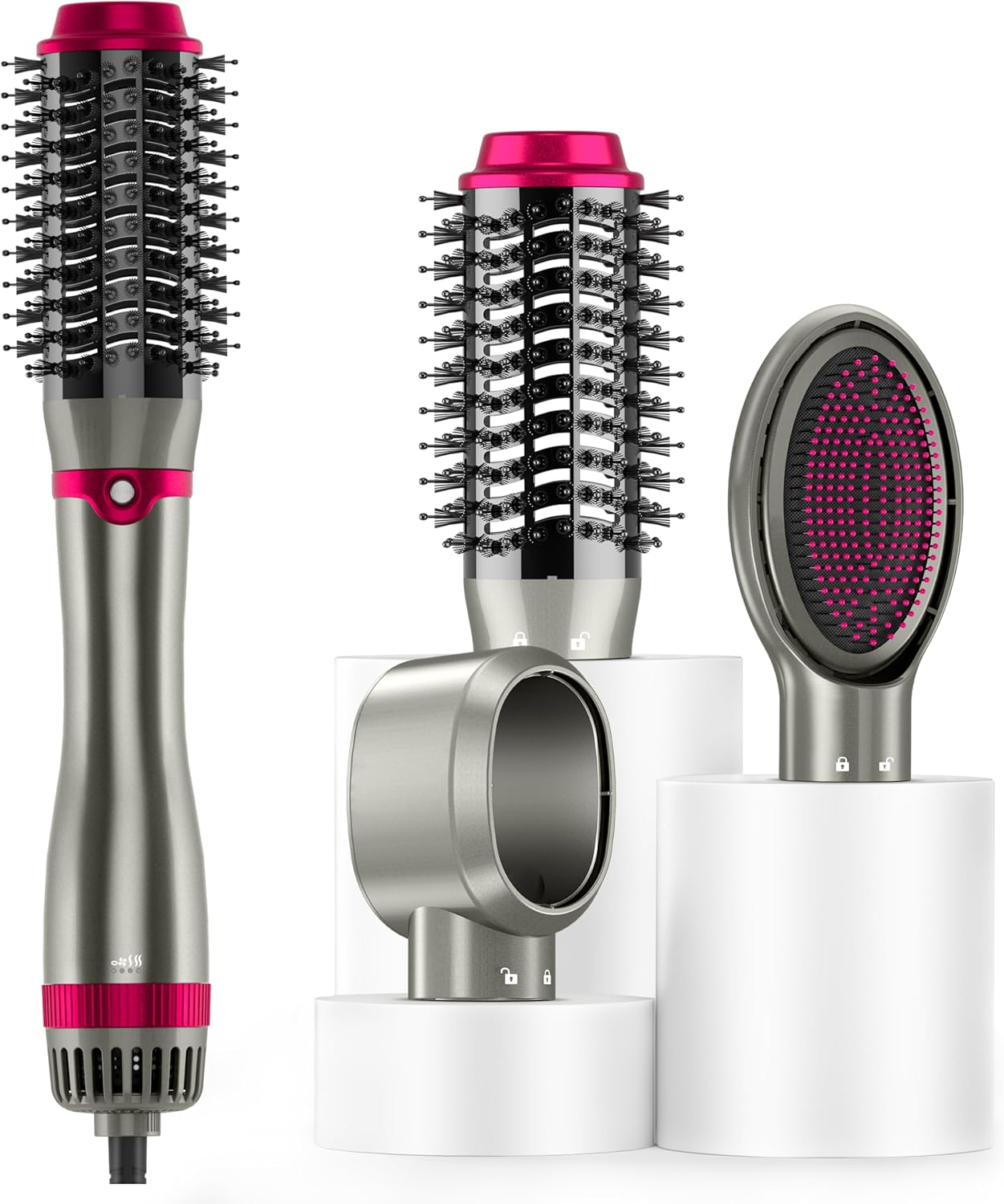1200W One-Step Hot Air Brush - Anti-Frizz, Ceramic Coating