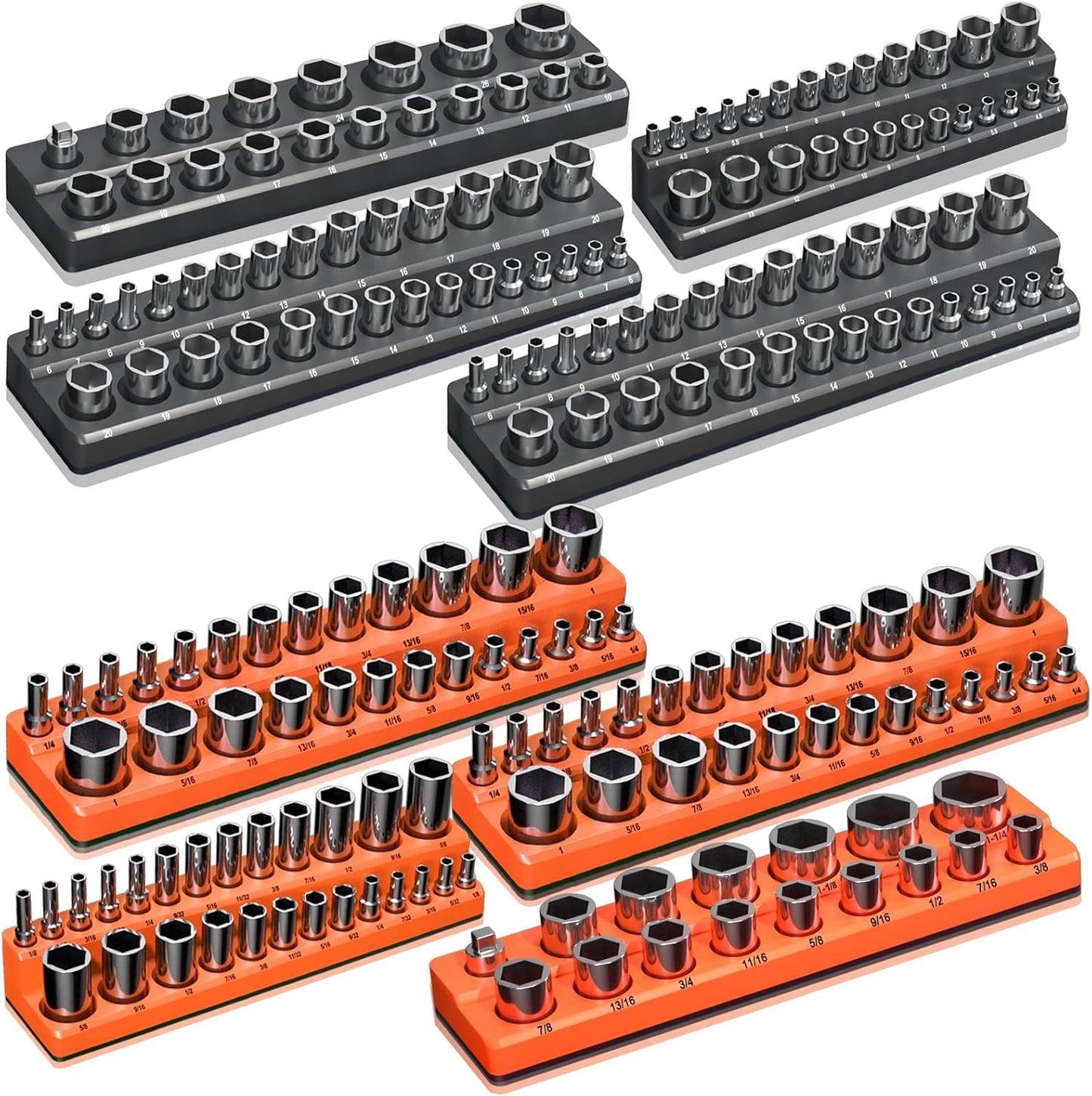 Magnetic Socket Organizer Holder Set for Efficient Tool Storage