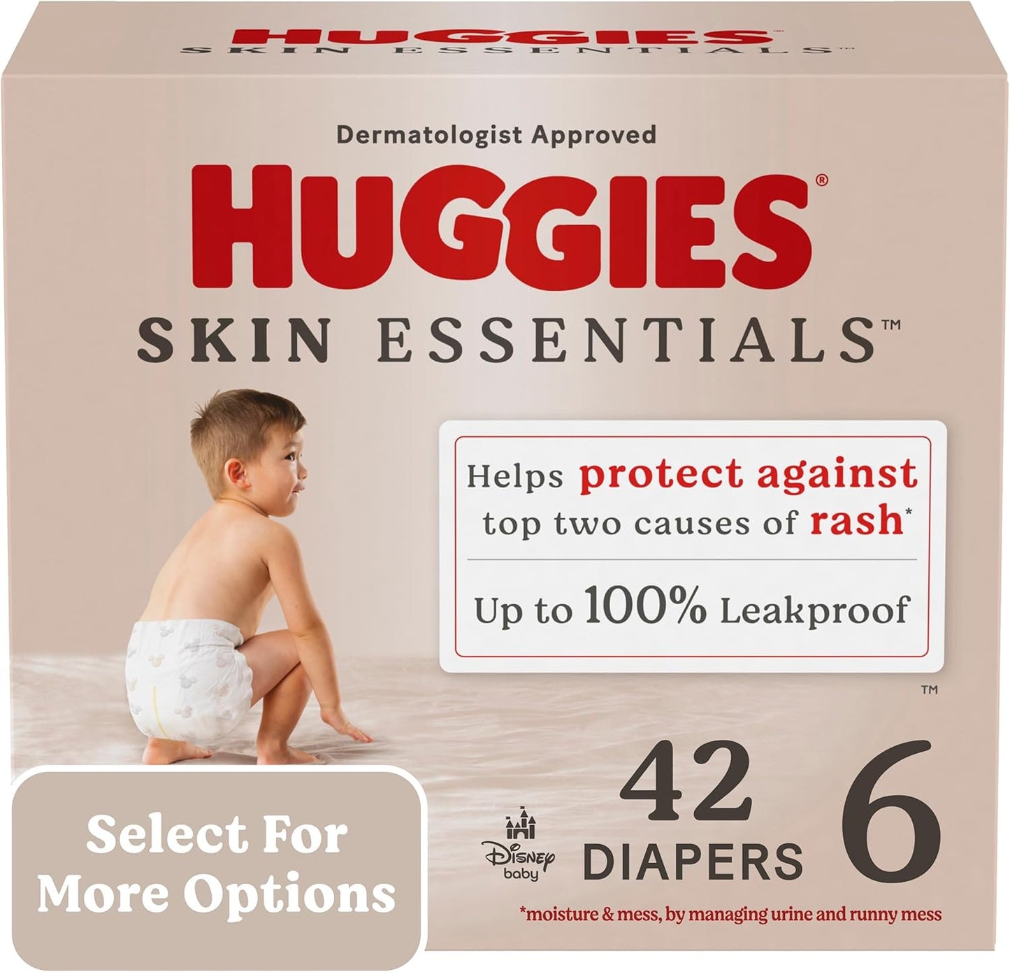 Huggies Size 6 Skin Essentials Diapers, 42 Count - Ultimate Protection
