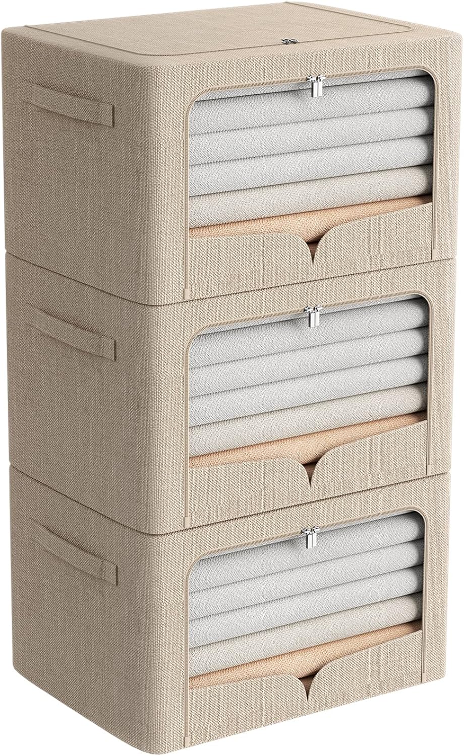 Extra Large Foldable Storage Bins Set for Organizing Clothes