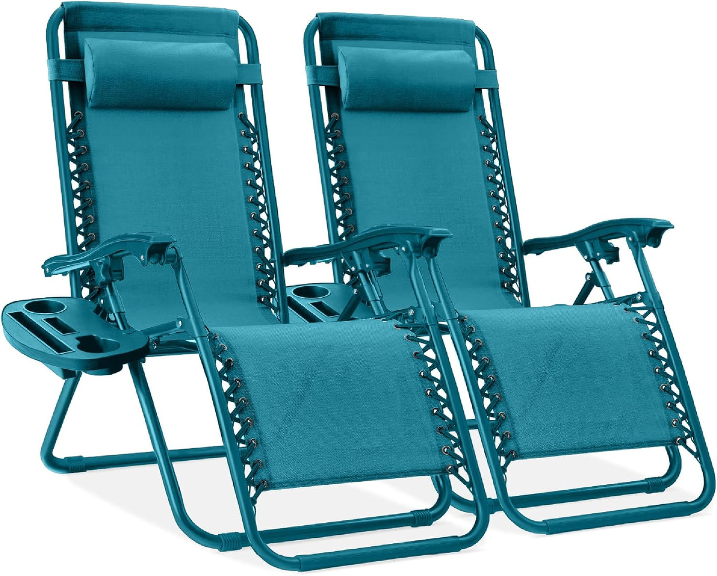 Adjustable Steel Mesh Zero Gravity Lounge Chair Recliners Set