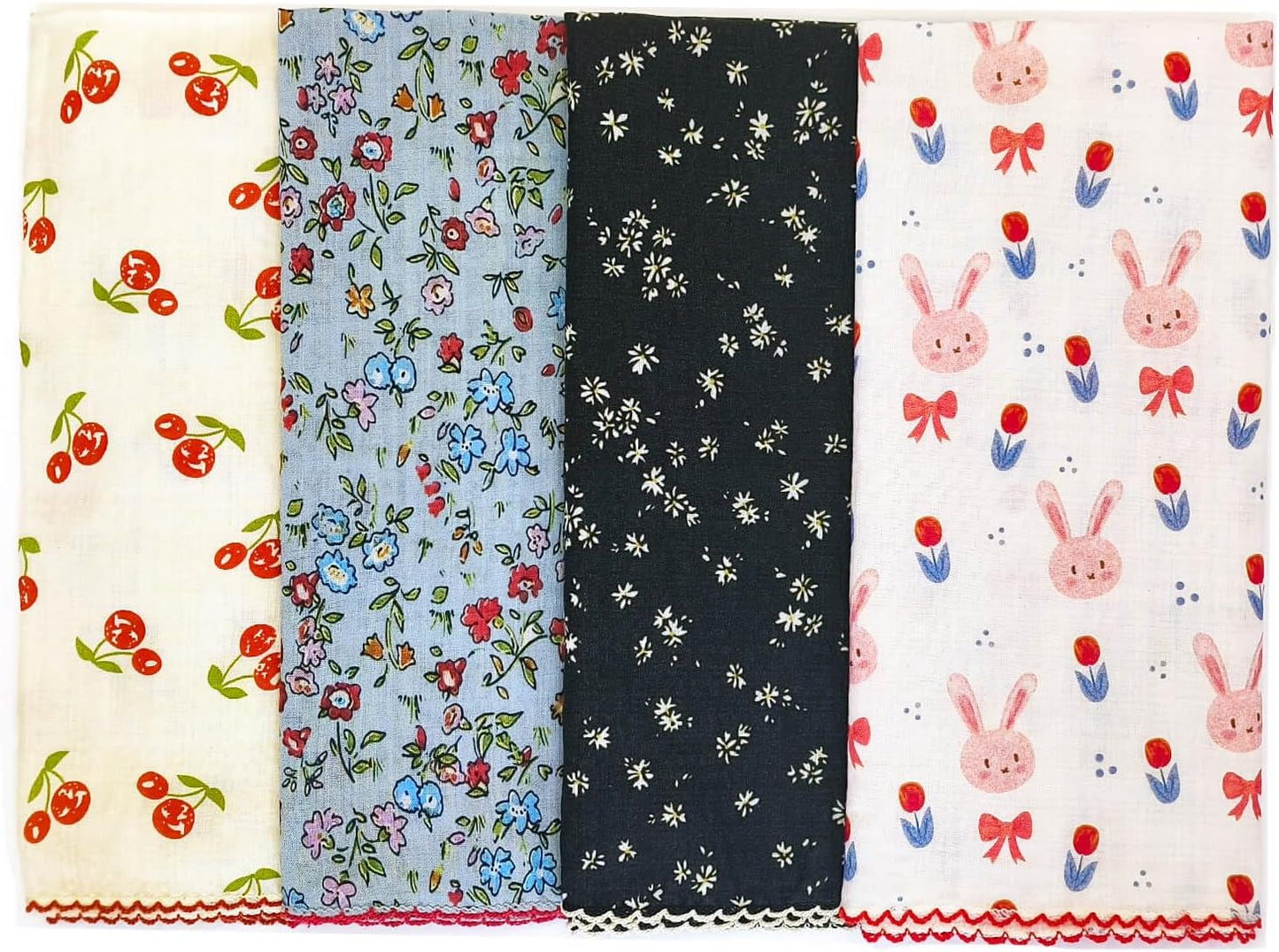 21x21 Cotton Bandana for Women, Soft Textured Neck Scarf