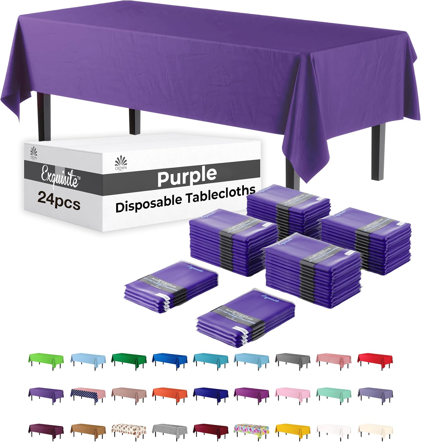 Premium Purple Rectangular Plastic Tablecloths for Events