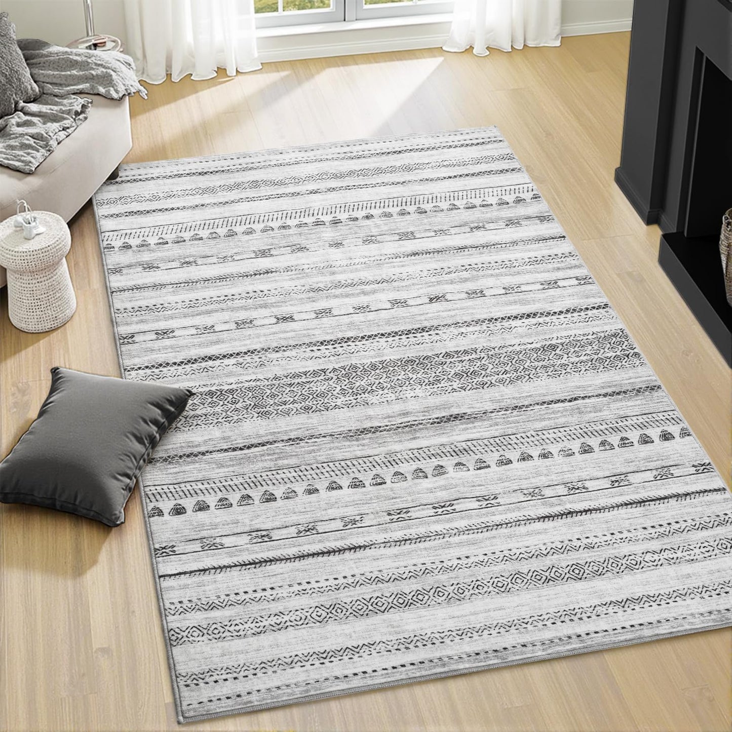 3x5 Area Rug Machine Washable Non Slip Distressed Moroccan Rug