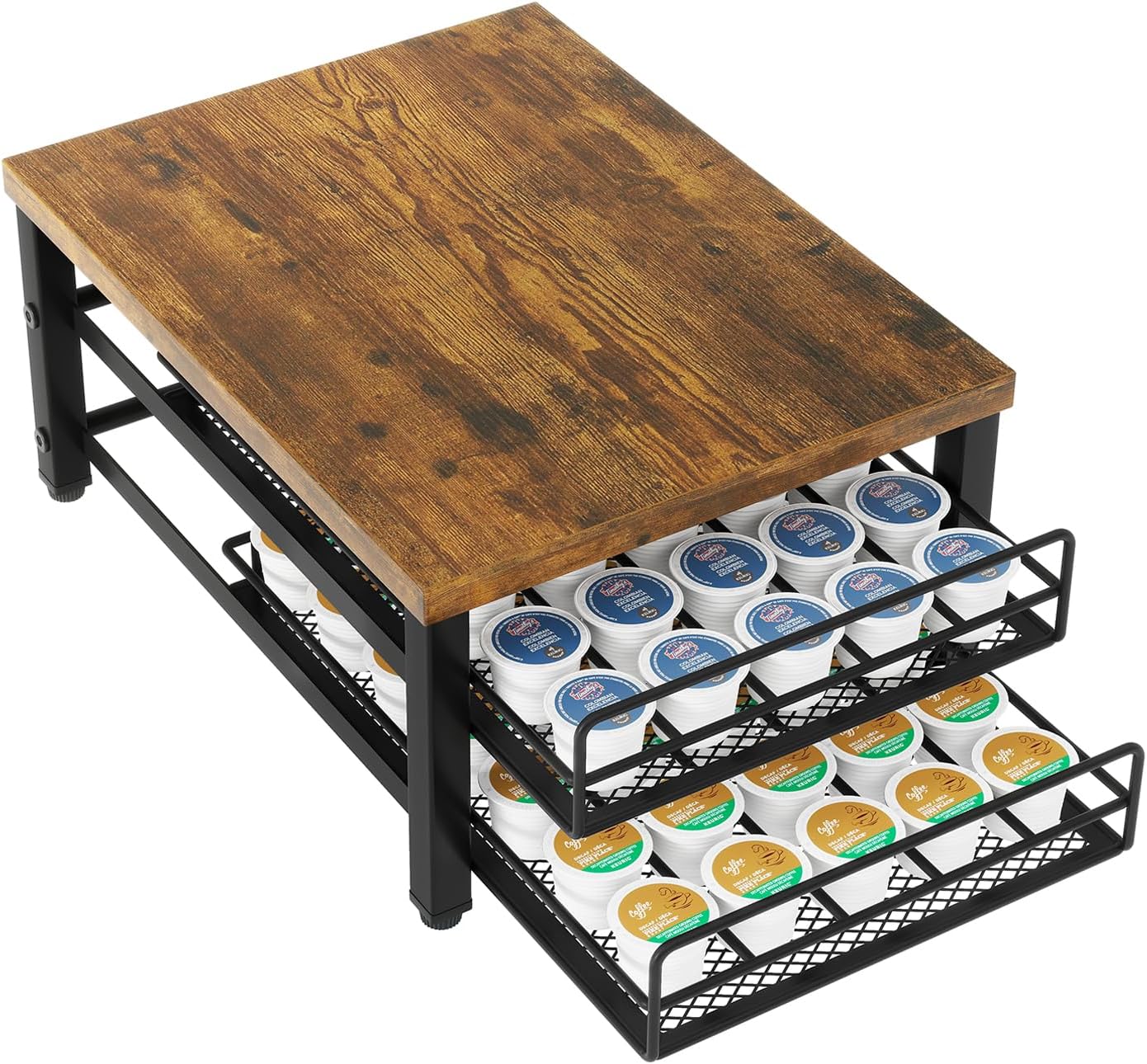 IBUYKE 2-Tier Coffee Pod Drawer Holder for K Cup Storage