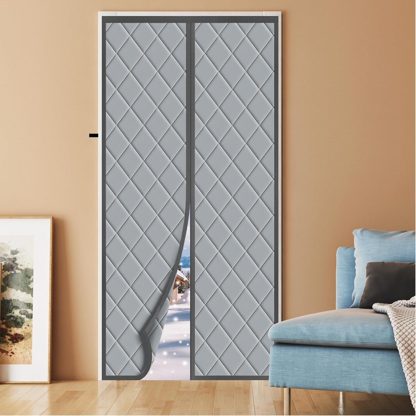 Magnetic Thermal Insulated Door Curtain for Optimal Comfort