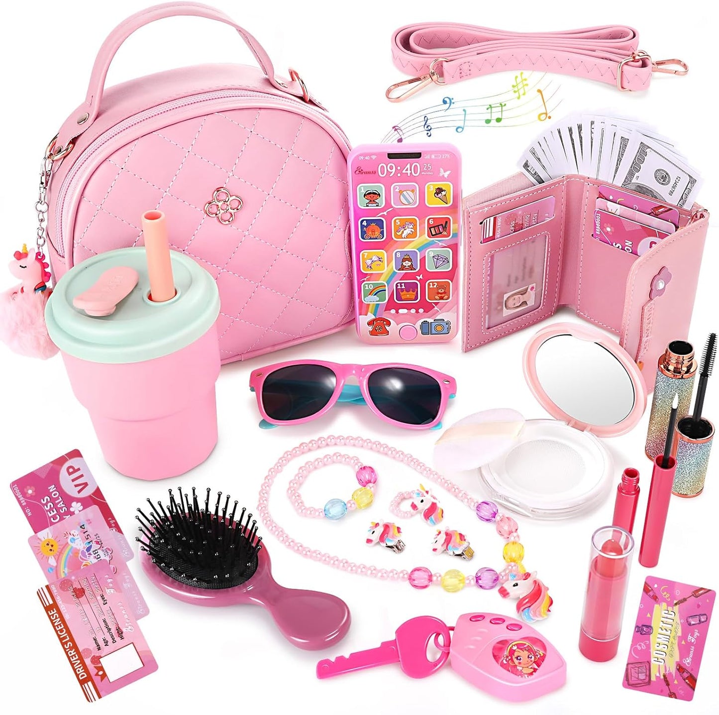 My First Purse & Makeup Set - 49PCS Pretend Play Princess Kit