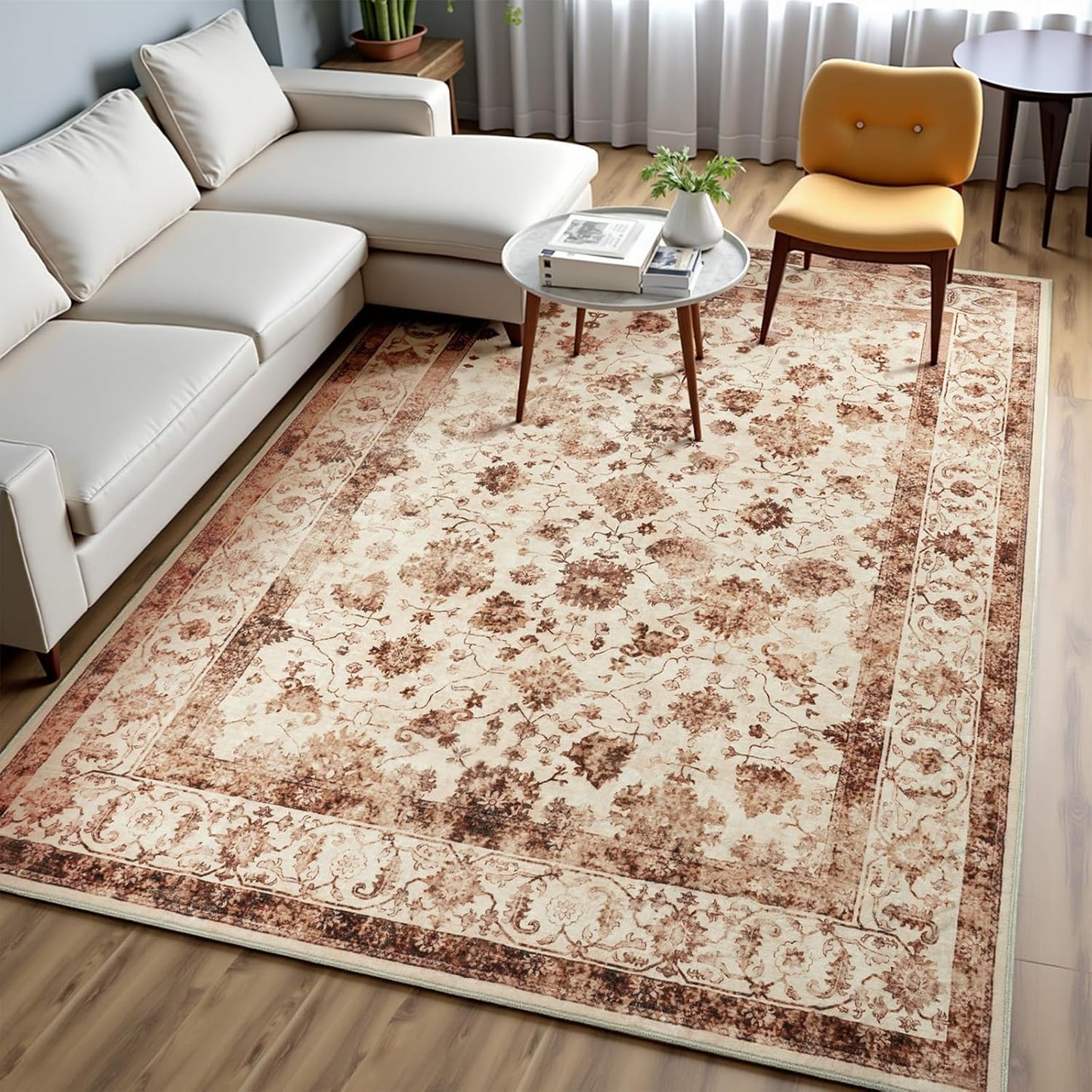 Zentavio 9x12 Washable Area Rugs for Vintage Living Rooms