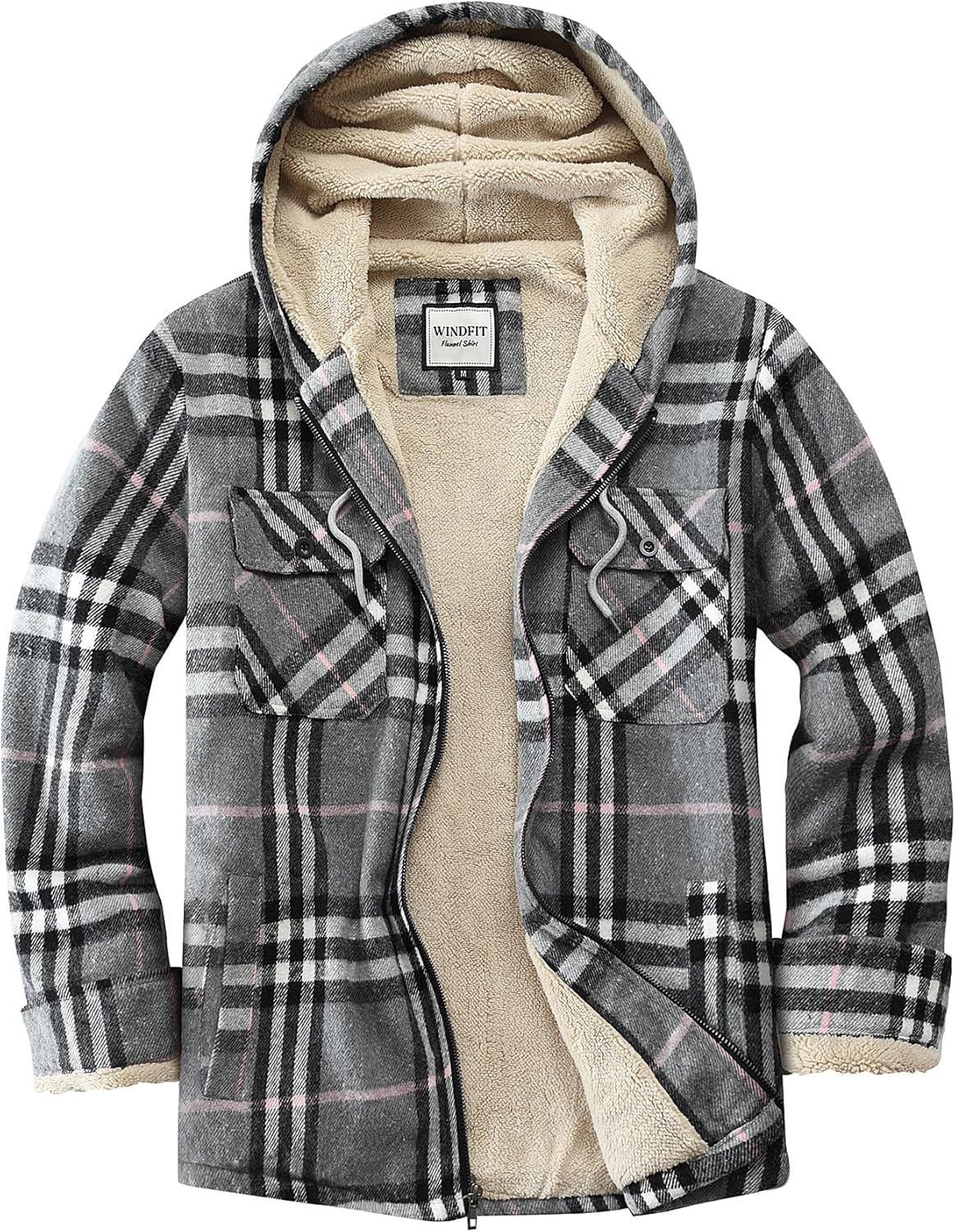 Women's Full Zip Fleece Flannel Jacket for Cozy Comfort
